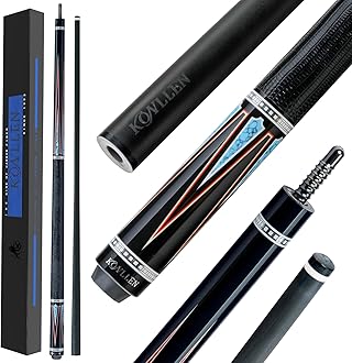 KONLLEN Carbon Fiber Pool Cue Stick 58-inch Professional Pool Sticks for Adults Full Carbon Technology Low Deflection Pool Cue Billiard Cues with 12.5mm Tip (Easy to Control, Pro Taper, Ultra-Smooth)