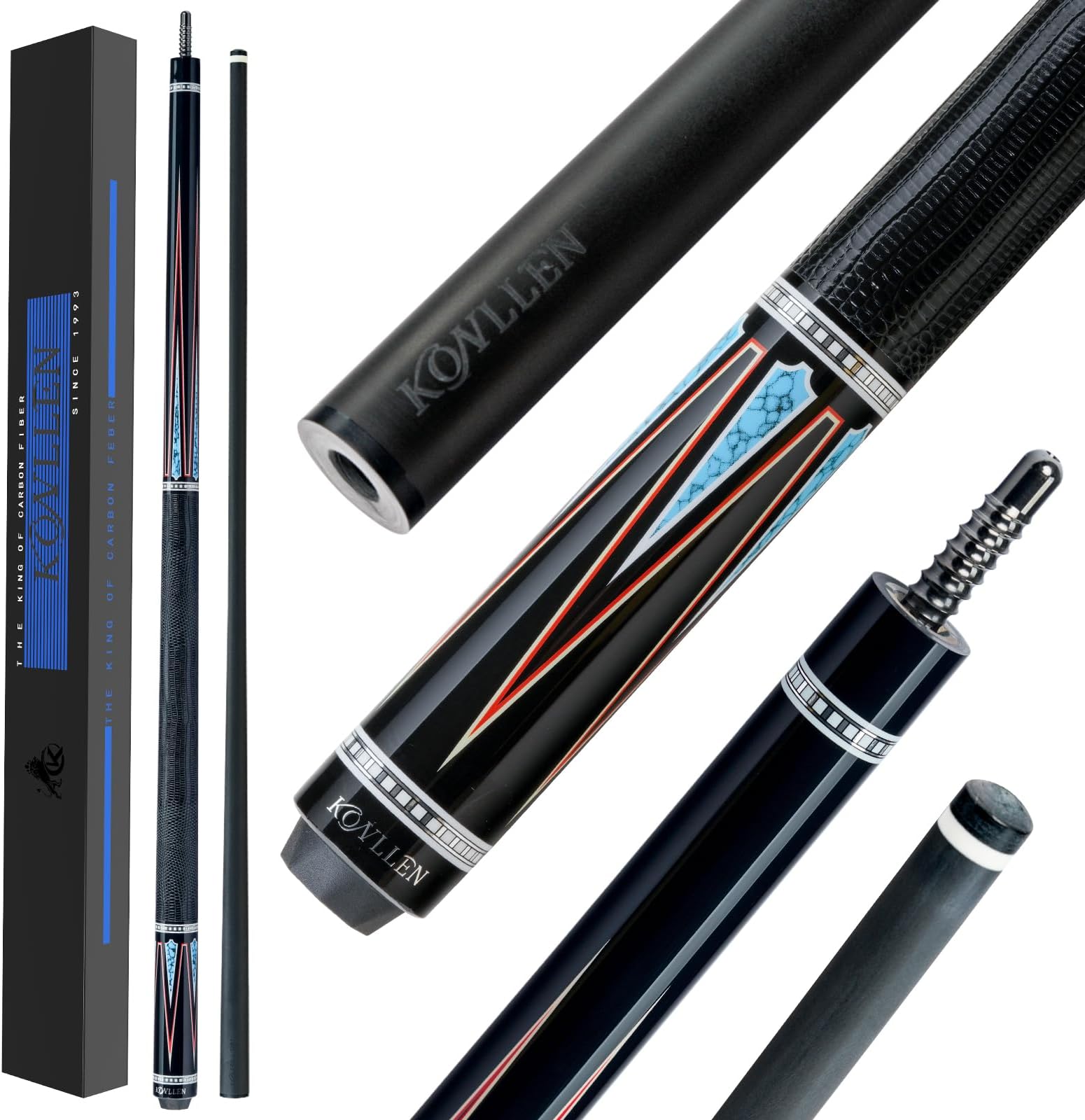 - Carbon Fiber Pool Cue Stick 58-inch Professional Pool Sticks for Adults Full Carbon Technology Low Deflection Pool Cue Billiard Cues with 12.5mm Tip (Easy to Control, Pro Taper, Ultra-Smooth)