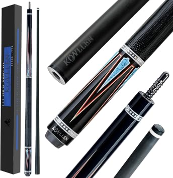 KONLLEN Billiard Cue Carbon 58" Carbon Fiber Pool Cue Low Deflection Pool Cue 12.5mm Head Easy Control, Professional Taper