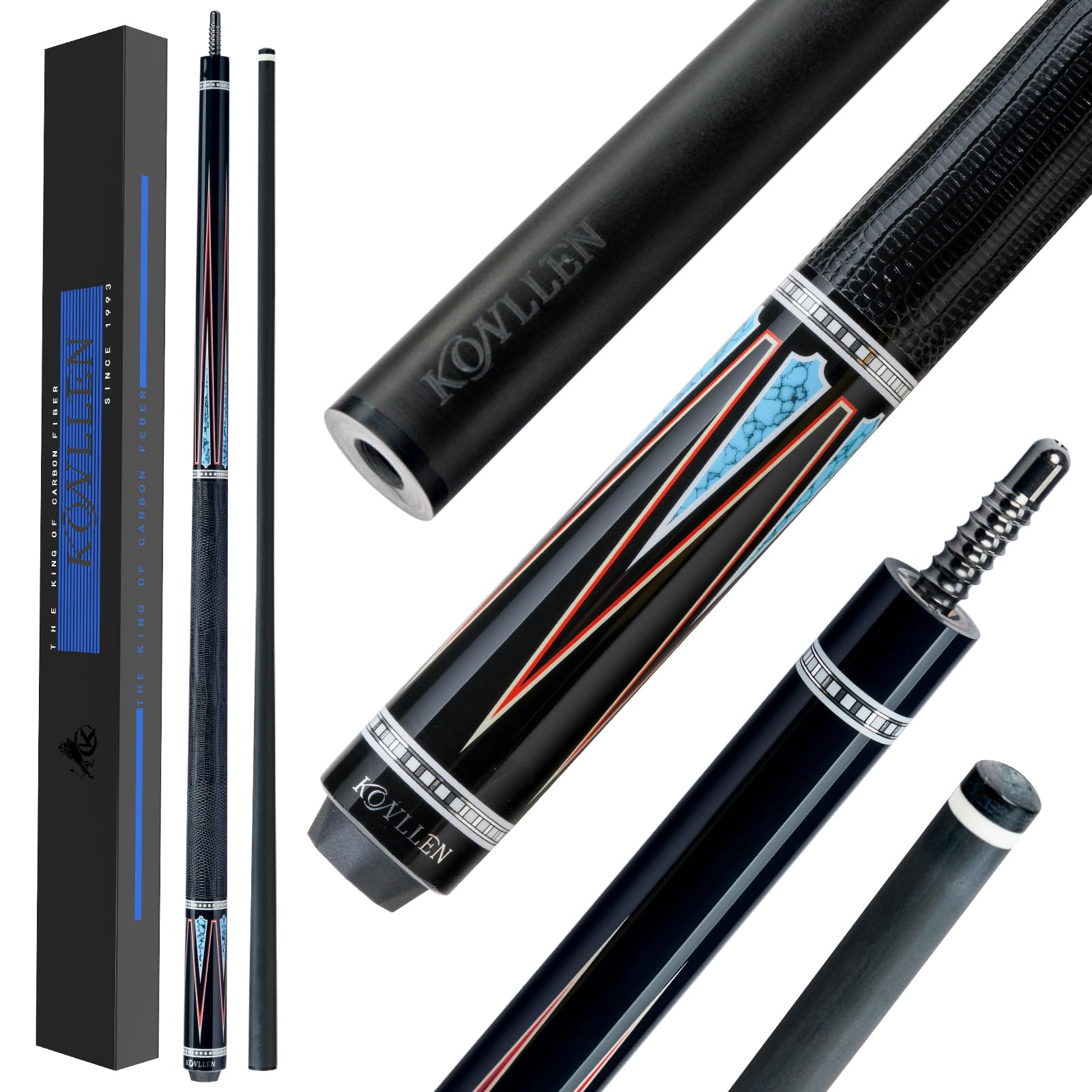 KONLLEN コンラン キュー KL-08 KONLLEN Carbon Fiber Pool Cue Stick 58-inch Professional Pool