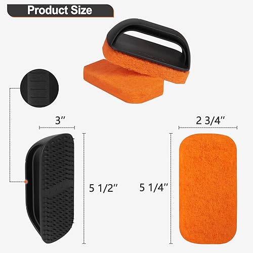 Miniatura 2 de SHINESTAR Almohadilla para fregar, limpiador de plancha de 6 piezas para parte superior plana, kit de limpieza de plancha con 5 almohadillas de