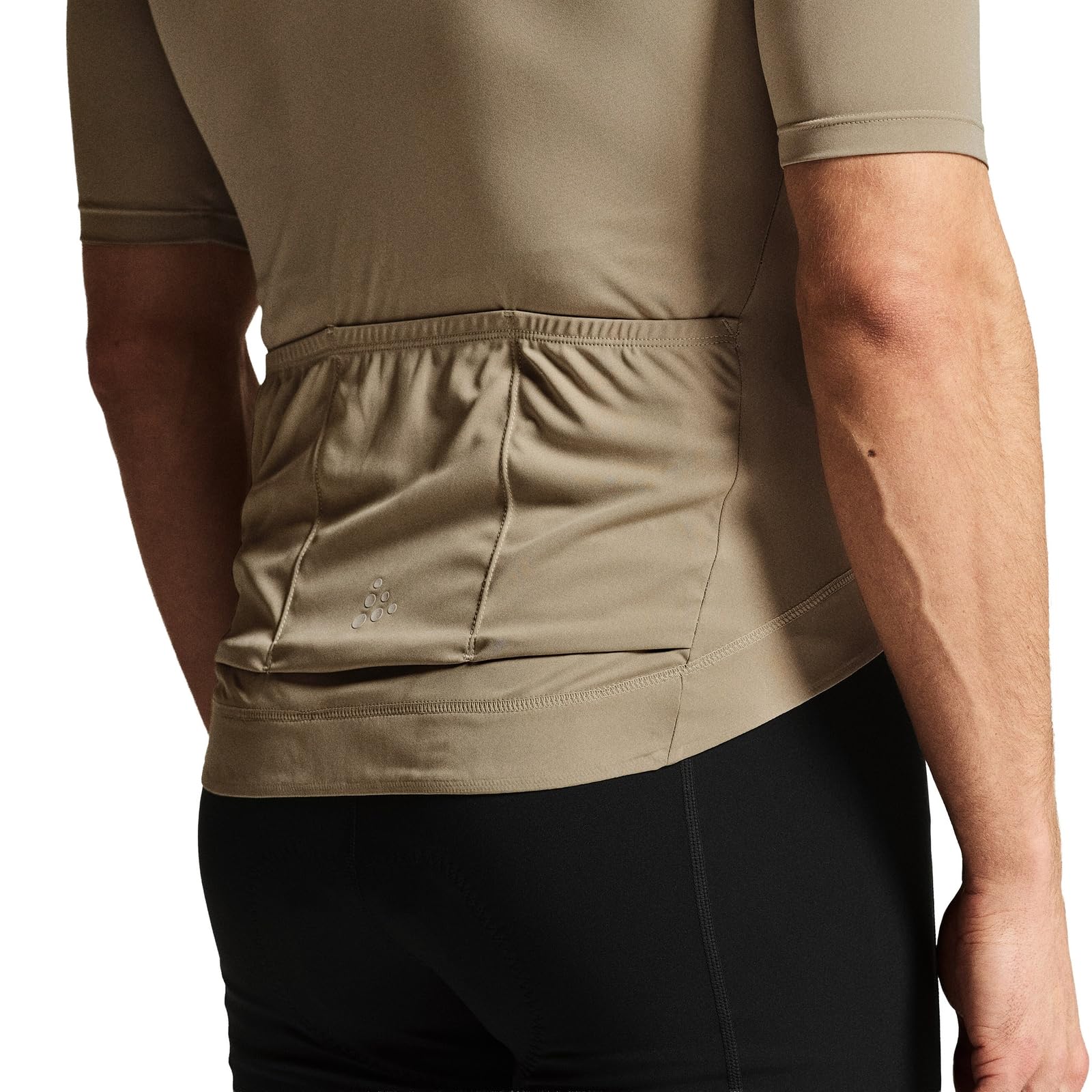 Craft Herren Trikot Radtrikot Kurzarmtrikot Funktionsshirt Endur Logo Jersey, Farbe:Beige, Größe:S, Artikel:-6080 hay