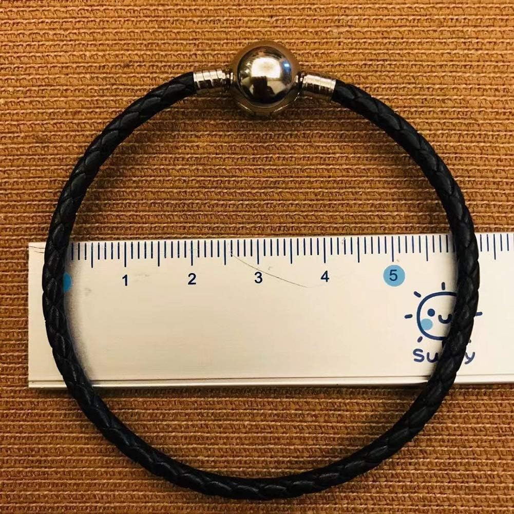 JMQJewelry Leather Stainless Steel Chain Womens Bead Charm for Bracelets Men Girl Jewelry 18.8cm 7.4inches Daughter Mother Grandma Jewelry - Image 4