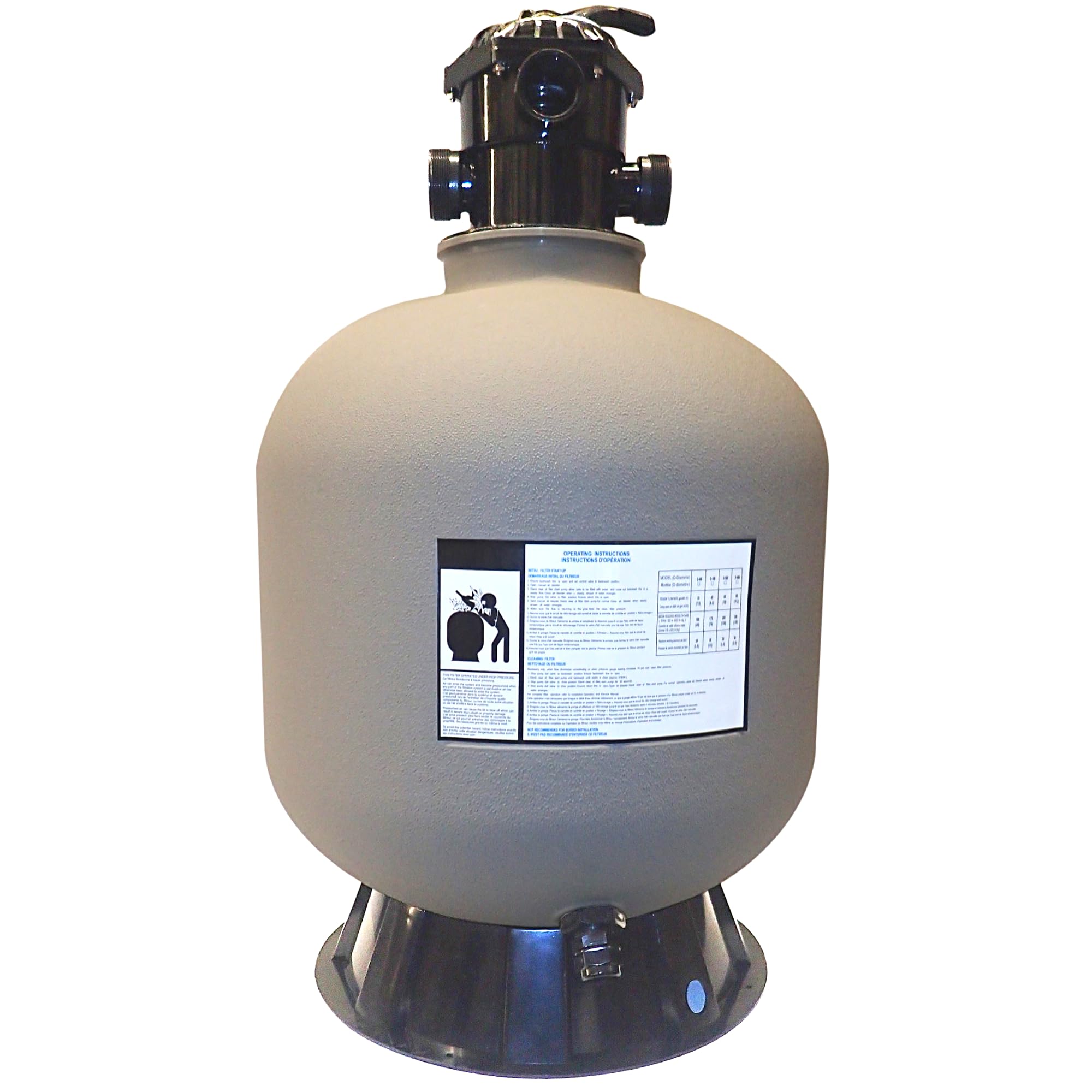 Swimline HYDROTOOLS 22 Inch Sand Filter Combo Set with Stand &amp; Multi Port Valve | 250 Pound Sand Capacity