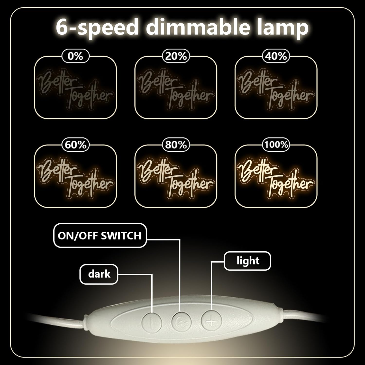 Better Together Neon Sign, Better Together Led Neon Light Signs for Wedding Bridal Shower Wall Decor Wedding Decotations for Backdrop Birthday Anniversary Party Dimmable USB Powered(16.9"*9.1")