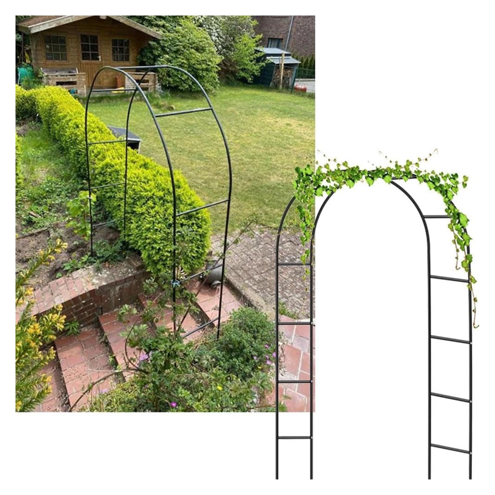 Rosenbogen Torbogen Gartenbogen Kletterpflanze, dekorativer Garten,  Metallbgen for Hochzeiten im Freien, Gemse-Efeu mit Sockel (Color :  White, Size : W2.4M*H2.2M): Amazon.de: Garten