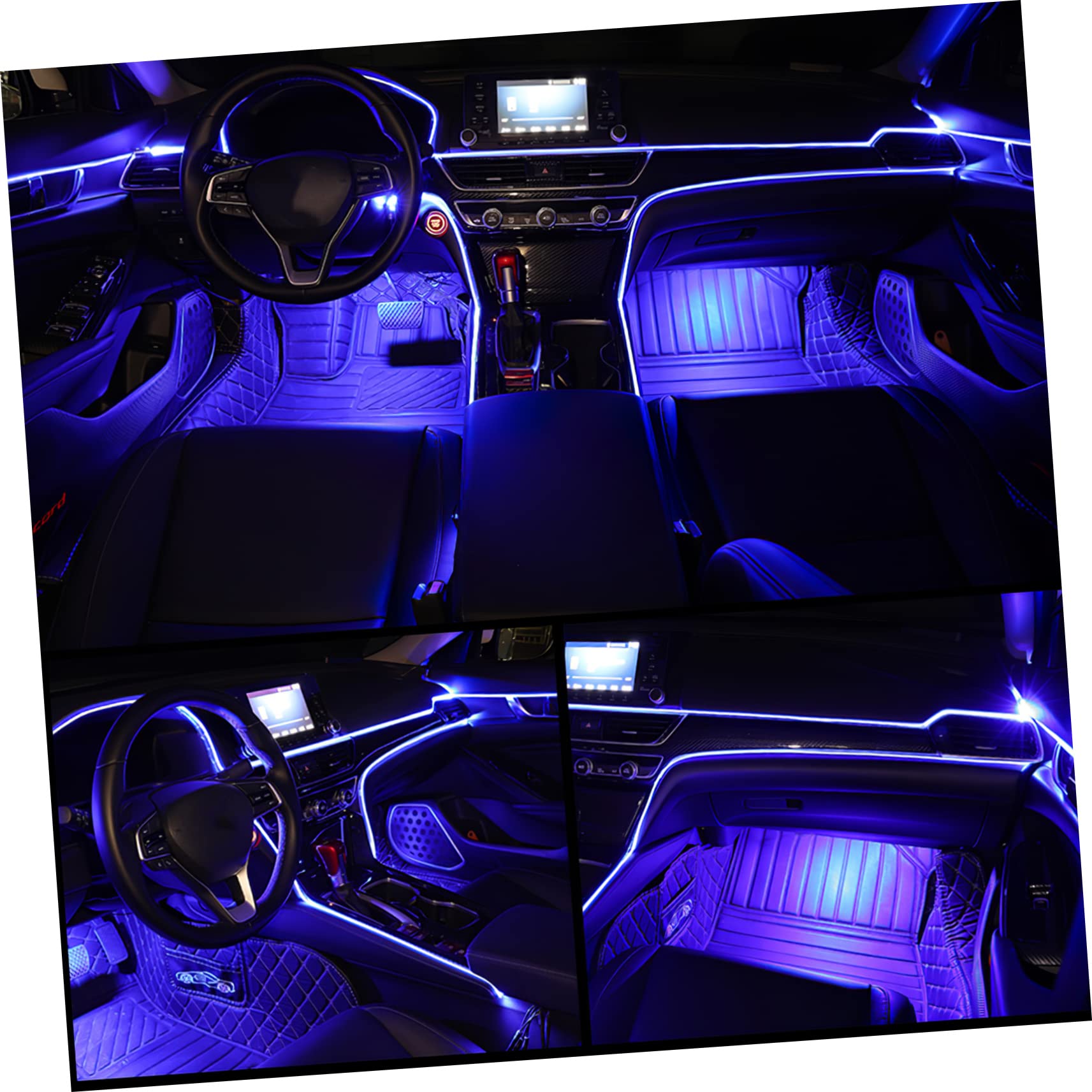 OUNONA 3pièces Éclairage Ambiance Intérieur De Voiture à LED Flexible Et Trimmable Lumière Décorative USB Atmosphère Romantique Et Relaxante pour Conduite Nocturne