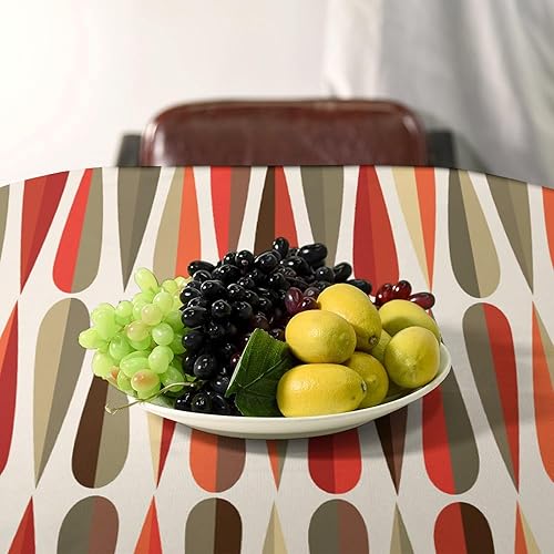 Miniatura 1335 de Mantel floral hippie, diseño retro de los años 70, naranja, rosa, azul, floral, bohemio, estampado estético de margaritas, para fiesta, picnic