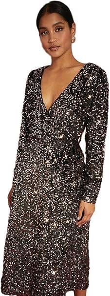 Dorothy Perkins Velvet Sequin Wrap Midi Dress, 8, Bottle Green : Amazon.co.uk: Fashion Dorothy Perkins Velvet Sequin Wrap Midi Dress, 8, Bottle Green : Amazon.co.uk: Fashion
