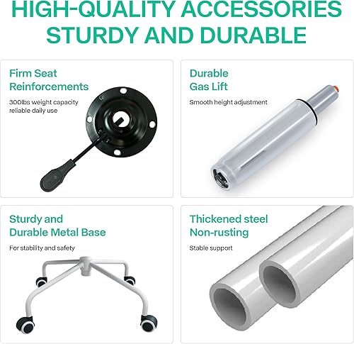 Miniatura 8 de Bonita silla de escritorio sin brazos con respaldo, cómoda silla de oficina pequeña con ruedas, silla giratoria ajustable para oficina en casa, sala