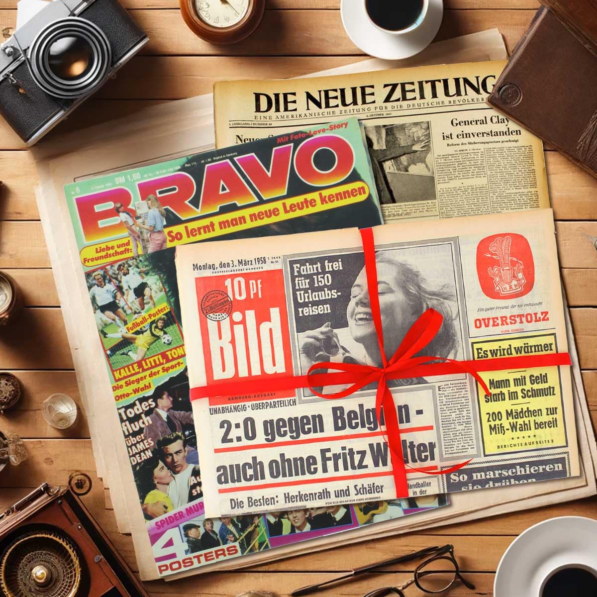 Zeitung vom Tag der Geburt 1954 - historische Zeitung als Geschenkidee