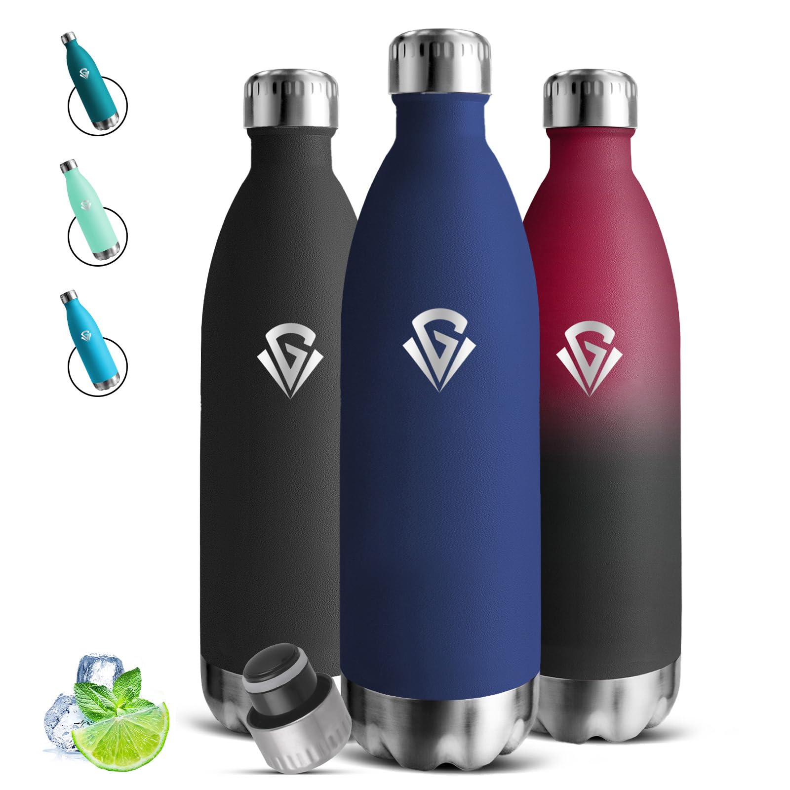 Mujigaga Thermos Flask, 1 Litre, Stainless Steel, BPA-Free, Leak-Proof, Can Be Carried, Metal Water Bottle, Double Walled, for Camping, Hiking