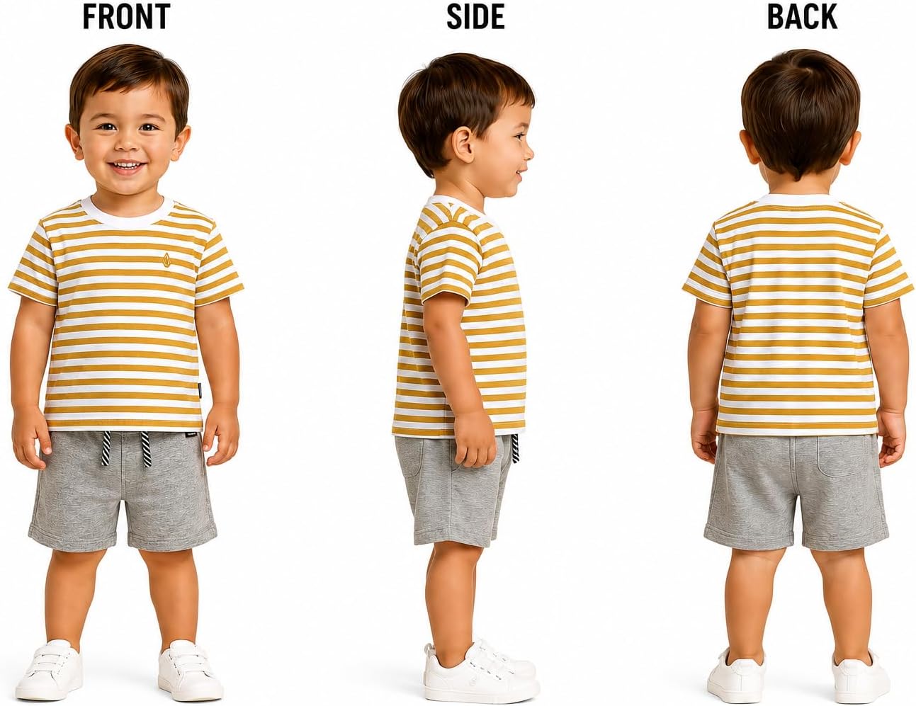 Volcom Baby Boys Shorts Set - 4 Piece Soft Cotton Blend Graphic Short Sleeve T Shirts and Boys Shorts for Infant and Toddler