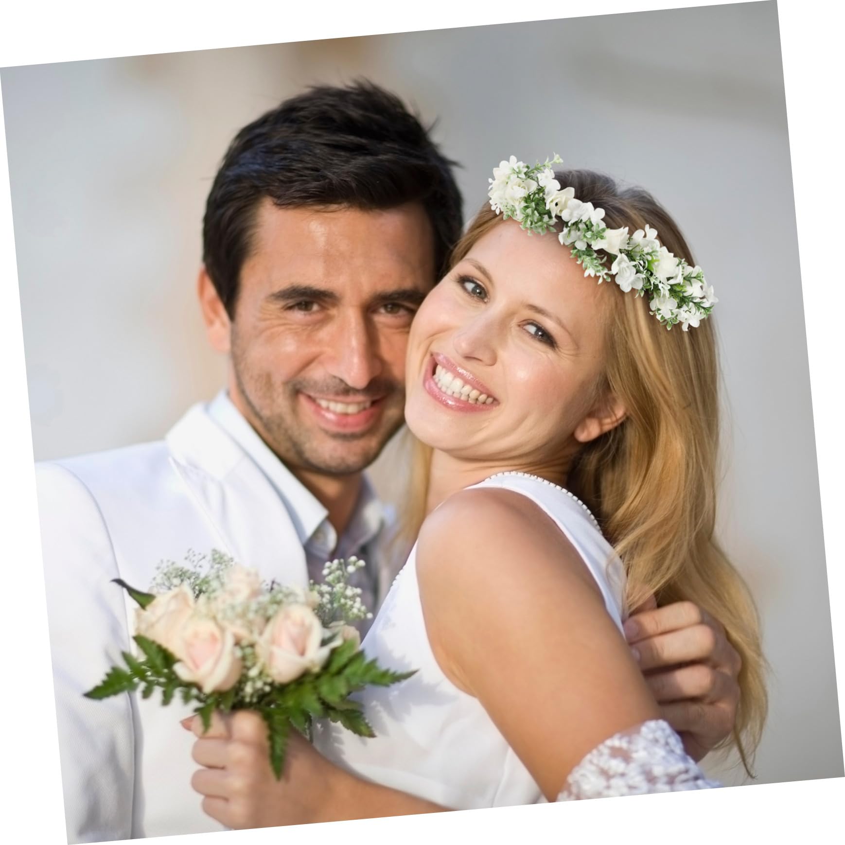 VICASKY 4 Stück Rosen Stirnband Blumenkranz Haarschmuck für Frauen Braut Blumenmädchen Hochzeit Party Strandfoto Zubehör