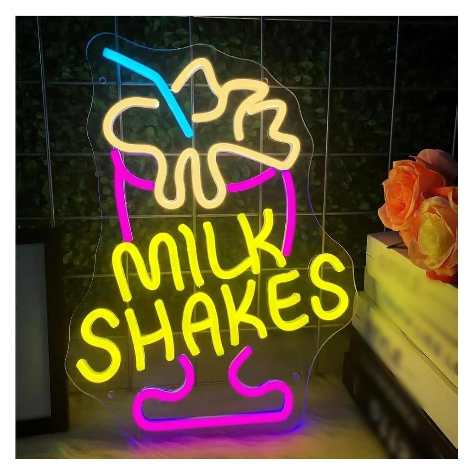 Zynther Neon lamp Neon Signs Decor Dimmable Sign Milkshakes for Desserts
