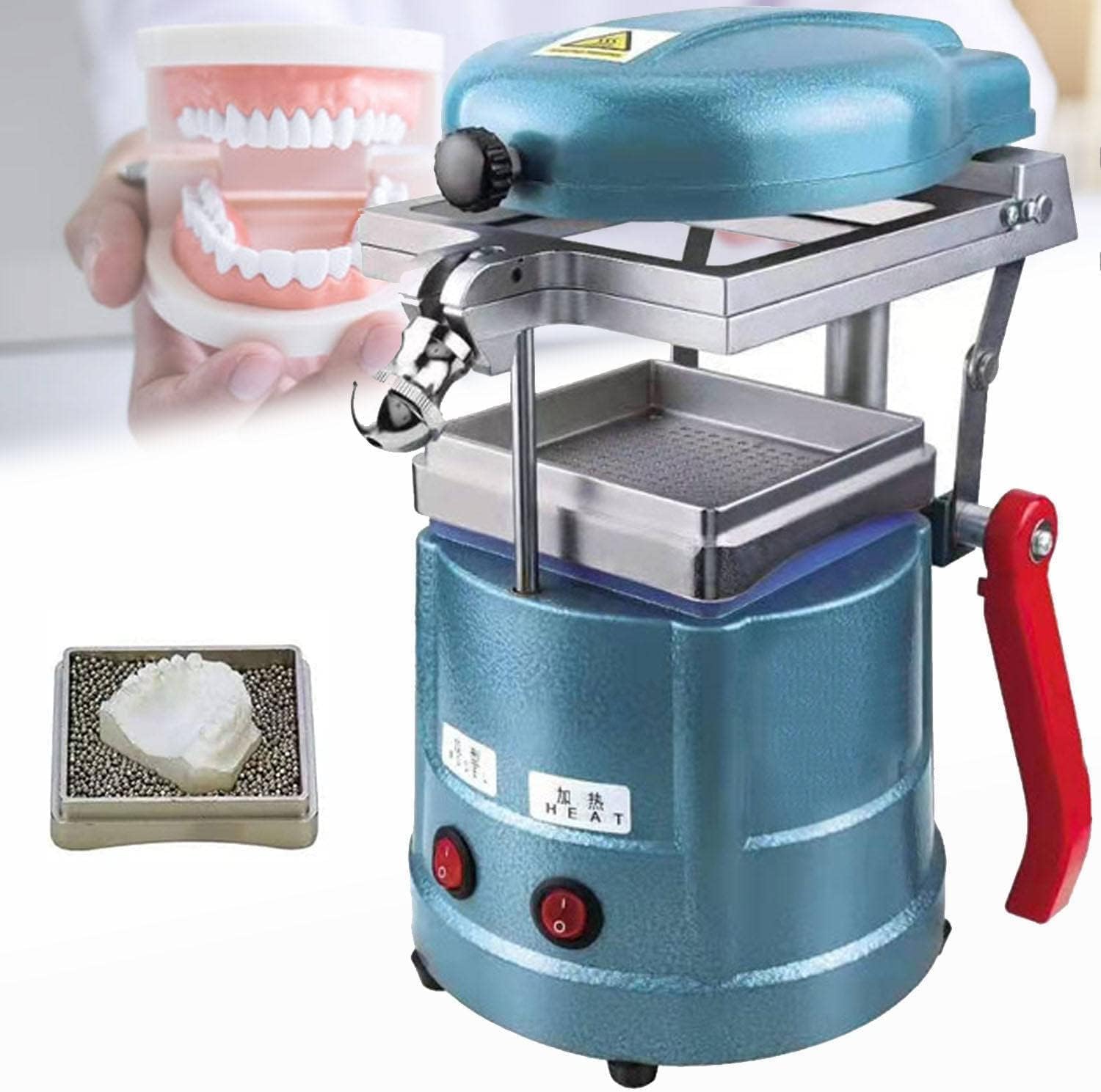1000W Dental Vacuum Forming Machine Power Former Heat Molding Tool W Steel Balls Lab Equipment for Orthodontics in