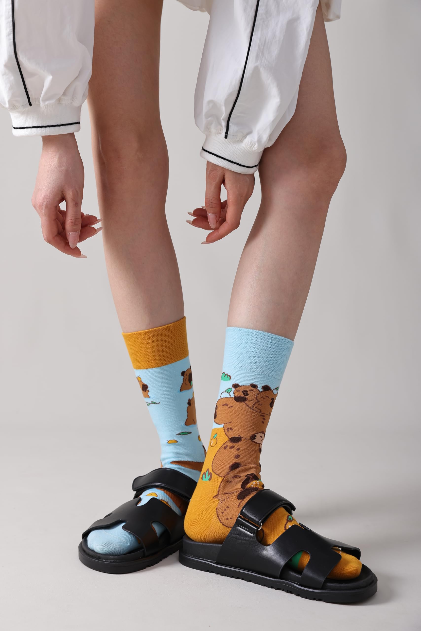 NxnChc Calcetines Divertidos Unisex para Mujer y Hombre con Diseños Asimétricos en Par - Temas Animales, Comida, Fruta, Deporte y Arte en Algodón - Ideal para Regalos — view 7