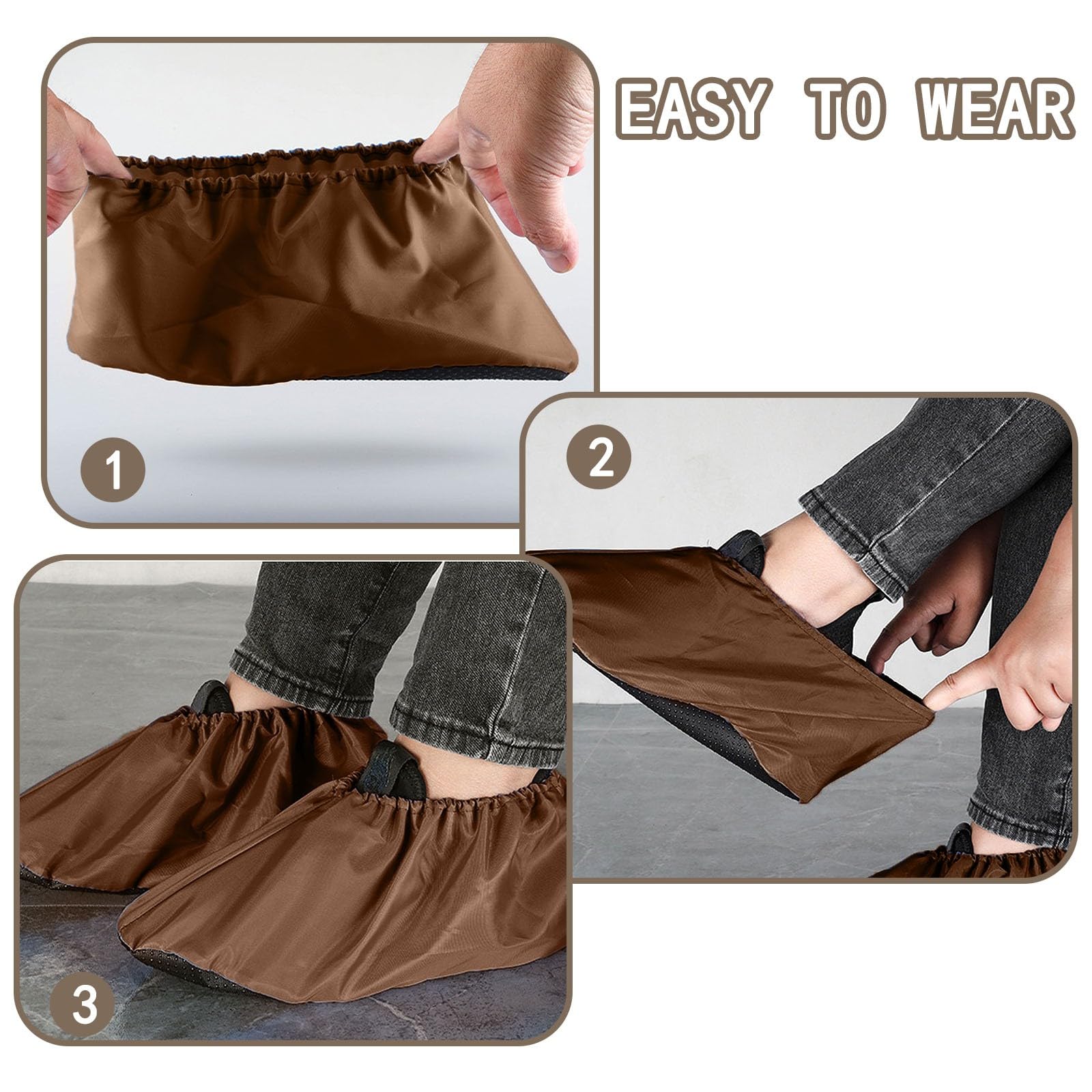 2 Paires De Surchaussures Lavables Et Réutilisables - Imperméables, Antidérapantes, élastiques - Pour La Maison, Visites, Randonnée