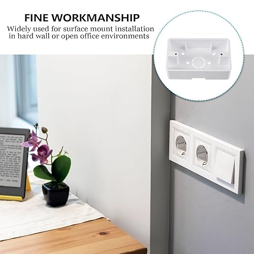 Miniatura 5 de Baluue Caja de salida eléctrica de trabajo de montaje en superficie, caja de conexiones de plástico para interruptores, caja eléctrica de trabajo