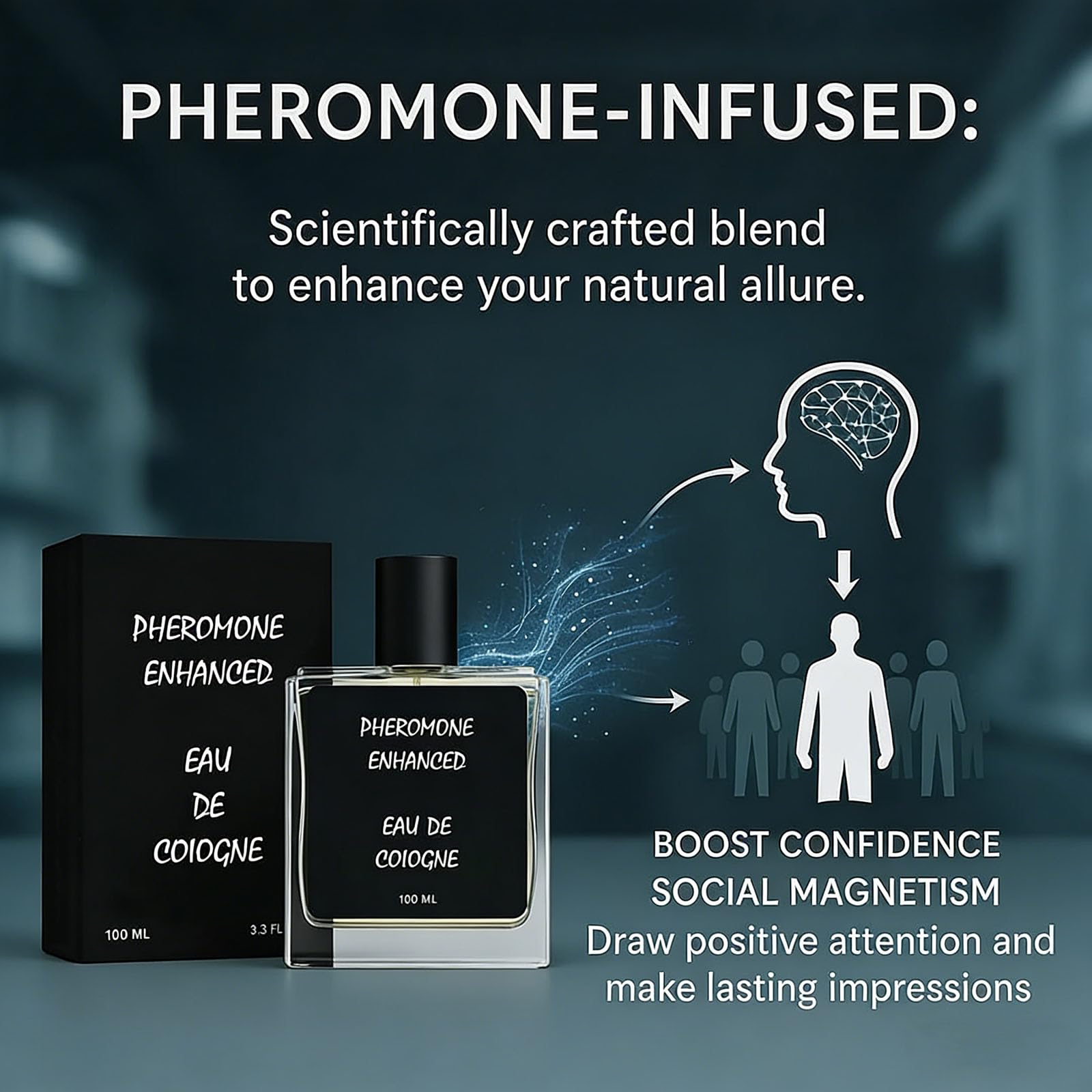Eau de Cologne a strati audaci da uomo, profumo ai feromoni da 100 ml, profumo da uomo a lunga durata con profumo rinfrescante per tutti i giorni (2pcs)