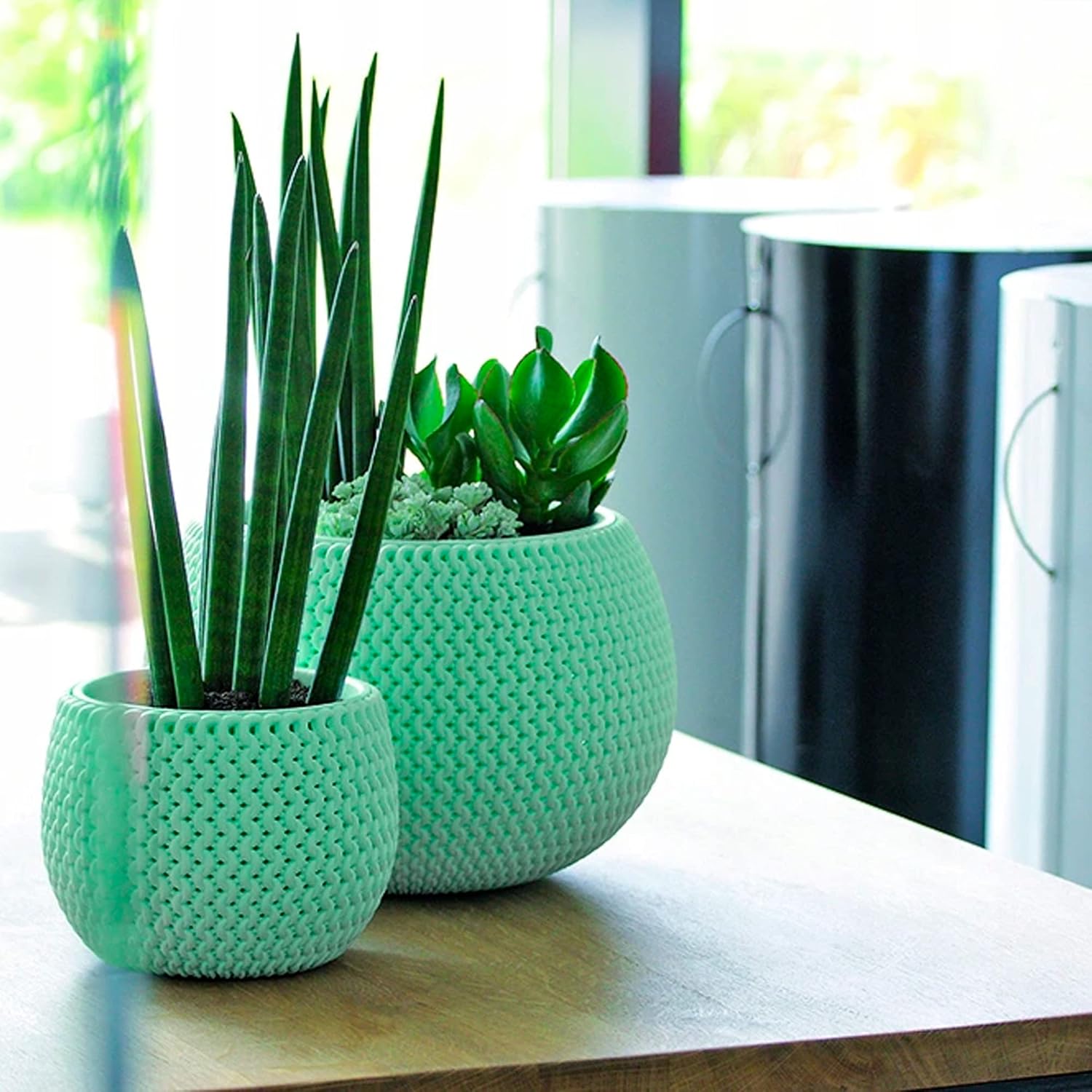 Prosperplast Round Planter with Splofy Bowl in Plastic Anthracite (L) x 23.9 (W) x 16.1 (H) cm, 2,3 L