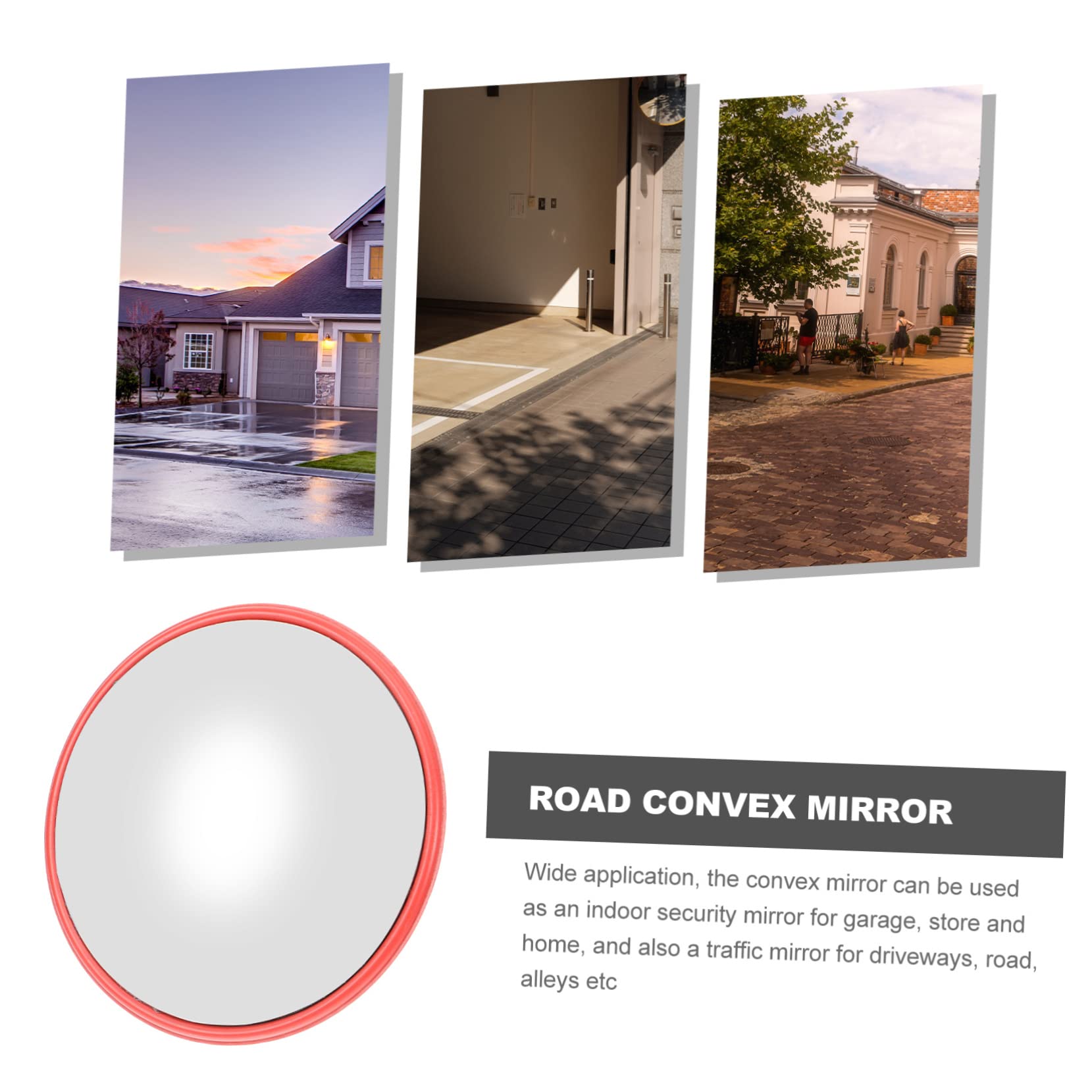 Amosfun Miroir Convexe Rond Pour Sécurité Routière Miroir De Signalisation Avec Large Angle De Vision Pour Courbes Et Angles Morts