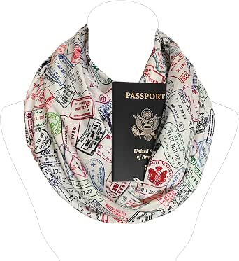 Universal Zone Travel Scarf with Hidden Zipper Pocket, Infinity Passport Holder Scarf, Anti Pickpocket Travel Accessory