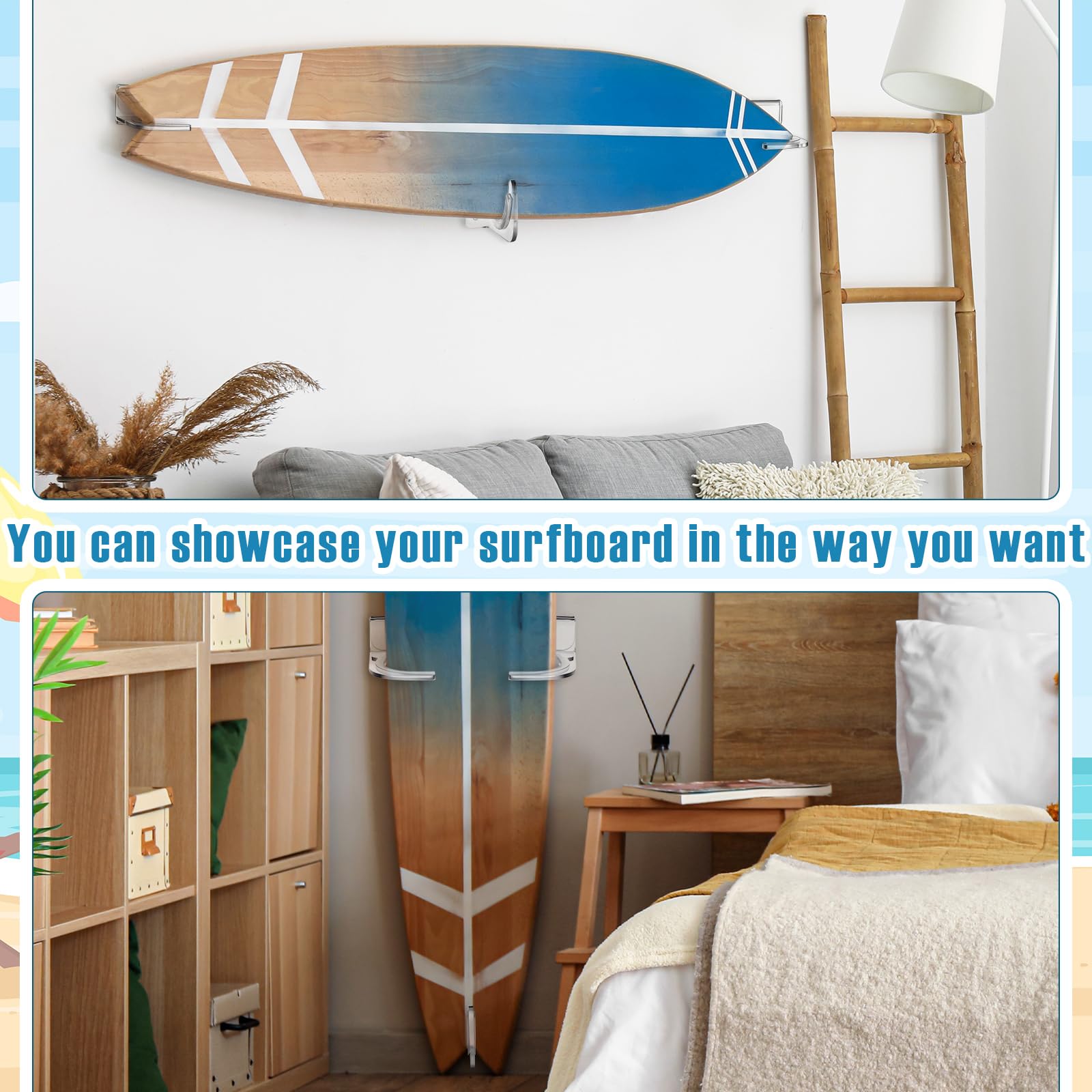 Amazon.co.jp: Yousoontic サーフボードウォールマウント クリア