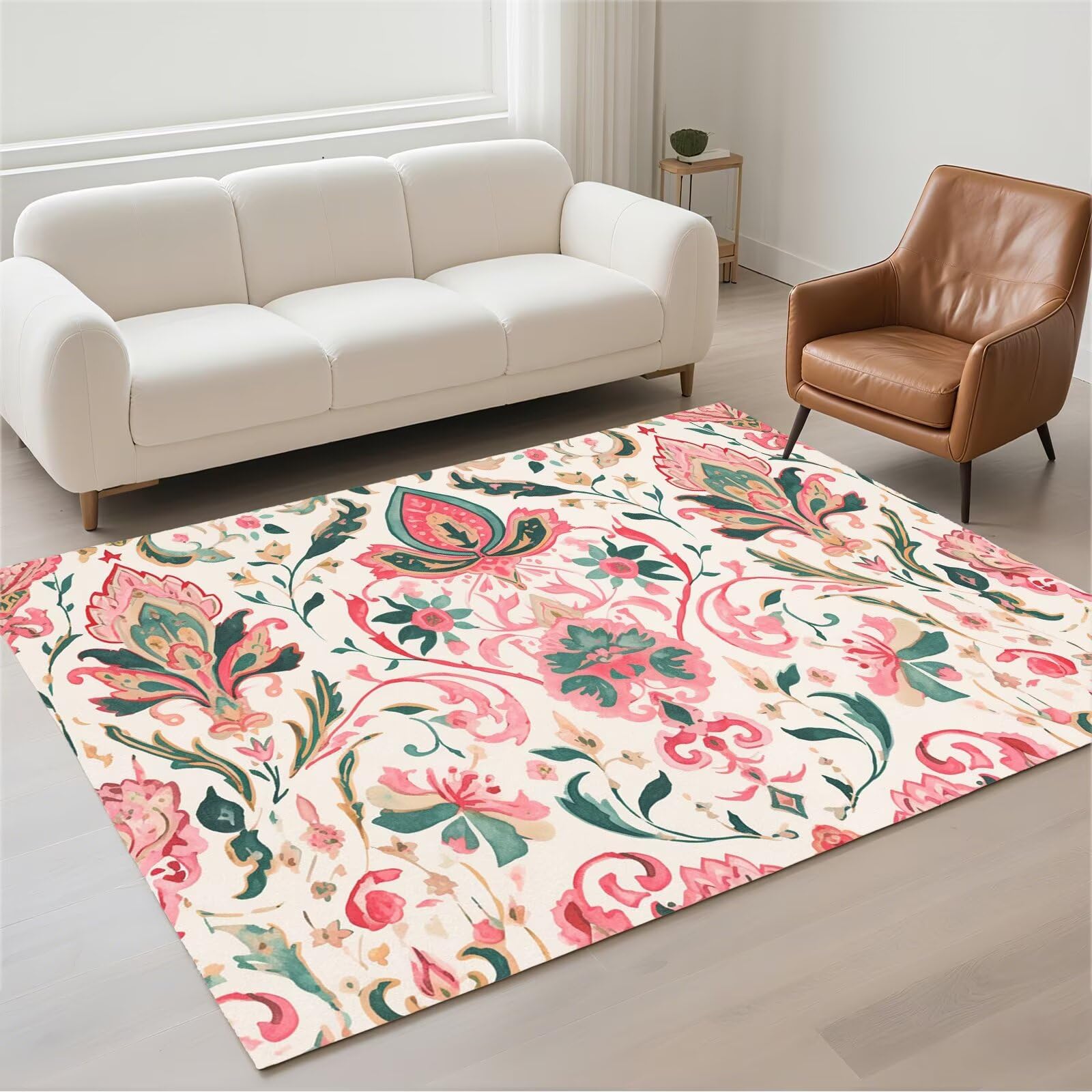 Tapis salon imperméable et antidérapant - Tapis lavable en machine 120x180cm résistant à l'eau