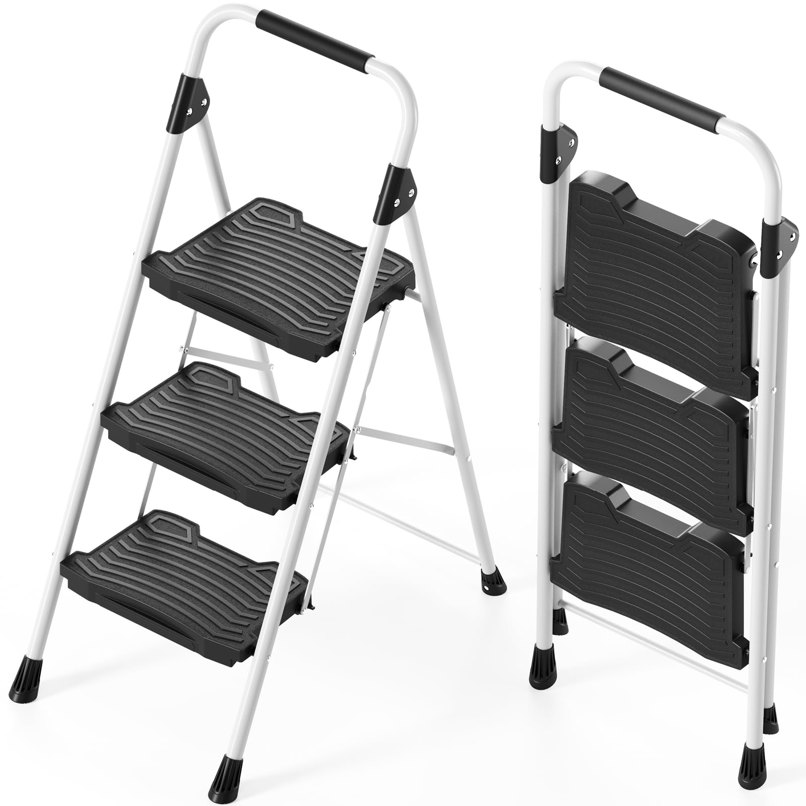 60 【新品】スタイリッシュ 3段 踏み台 はしご アルミ 手すり付き Amazon｜KINGRACK 脚立 3段 踏み台 折りたたみ おしゃれ カラフル
