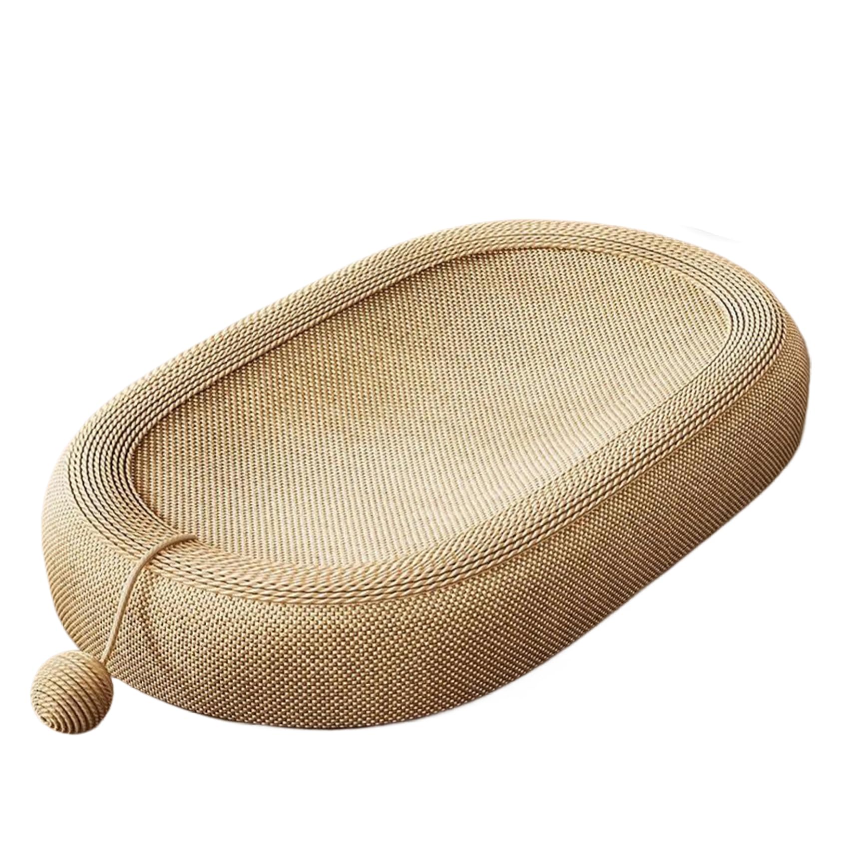 Kalastussaari Cat Scratcher 3 in 1 Sisal Cat Scratching Board, 22" Oval Cat Scratcher with Toy Balls No Debris Scratch Resistant Bottom Anti-Skid Cat Scratchers for Indoor Cats Cat Scratcher