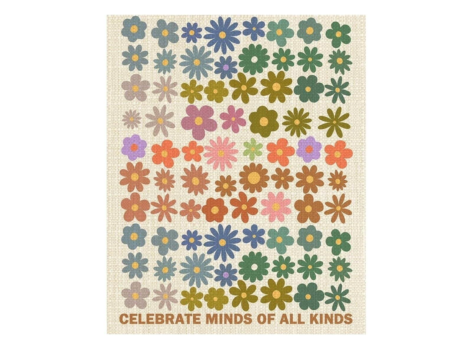 KCDFDVJFBM Neurodiversity Awareness Poster: Celebrate Minds of All Kinds, Autism Acceptance Wall-Art for Special Education & Inclusive Classrooms(Framed,16x24inch(40x60cm))