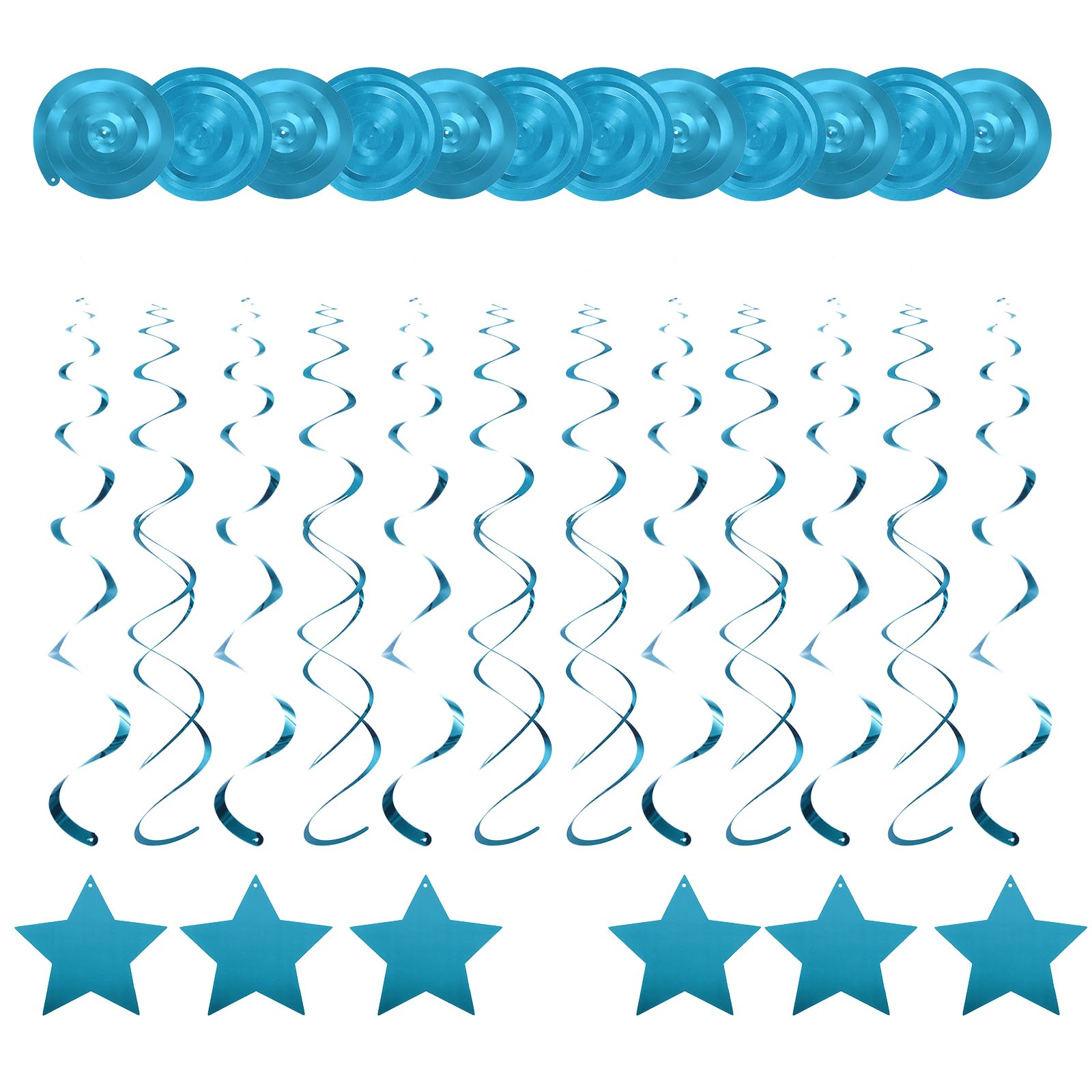 Muiltvoe 12pcs Pink Stars Hanging Swirls Decorations, 28" Plastic Spiral Party Streamers Ceiling Decoration for Birthday Anniversary Celebration Christmas