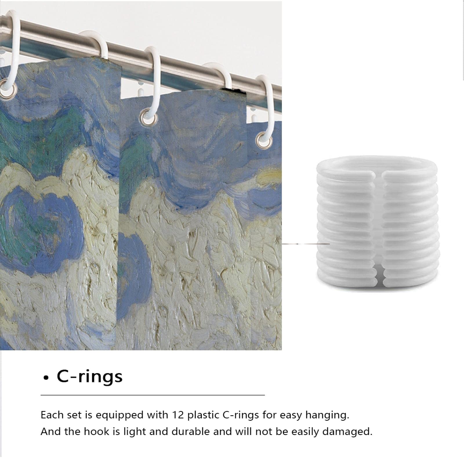 Extra Lungo Tenda Doccia Liner Campo Di Grano Bagno Doccia Tende Con Ganci Blu Giallo Tenda Doccia Tessuto Impermeabile W200 x L200cm