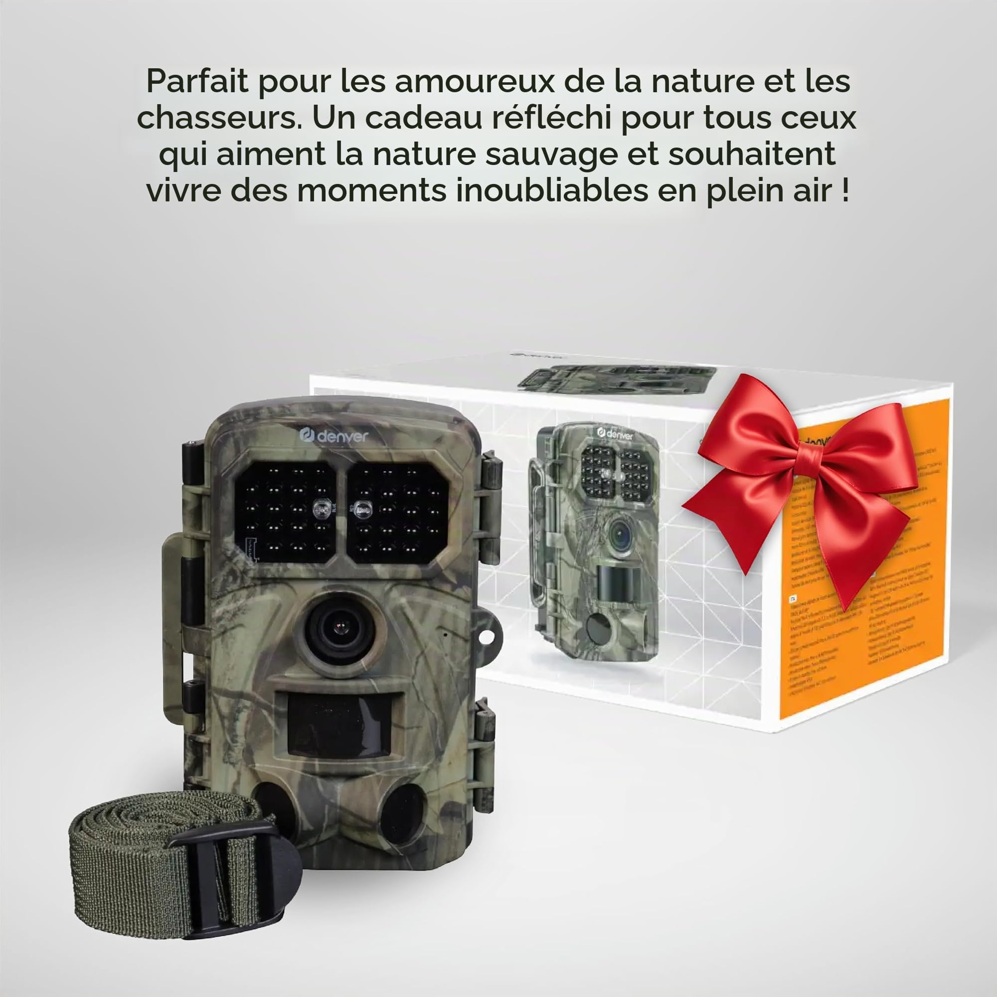Denver WCT-8026W Caméra de Chasse Wi-FI/Bluetooth, 8 MP CMOS, vidéo 4K, Photos 48 MP, IP65, Vision Nocturne, TrailCam Go