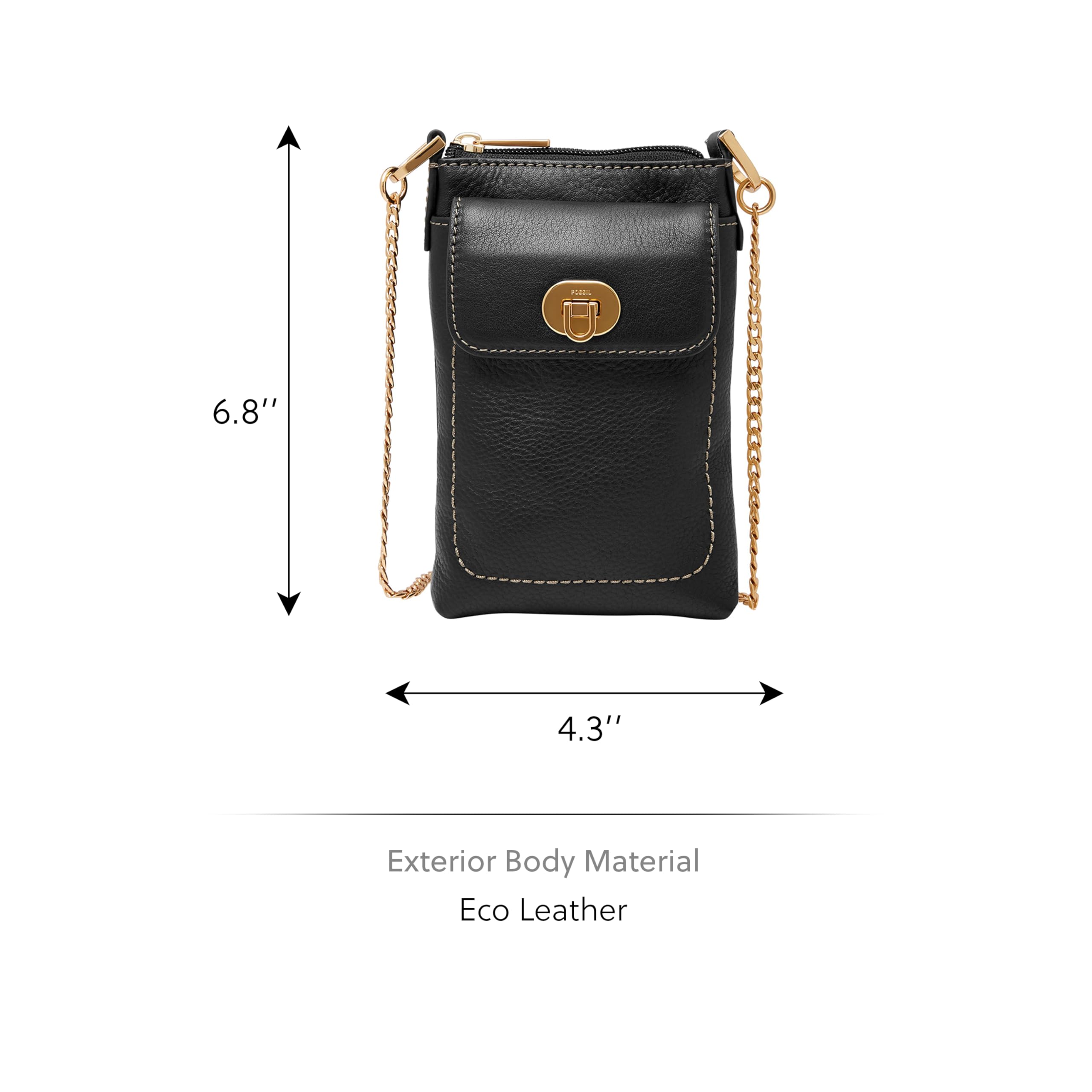 Fossil Womens Harper torba na ramię, czarna, 10,8 x 2,5 x 17,1 cm (dł. x szer. x wys.), czarny, 10.8 cm L x 2.5 cm W x 17.1 cm H