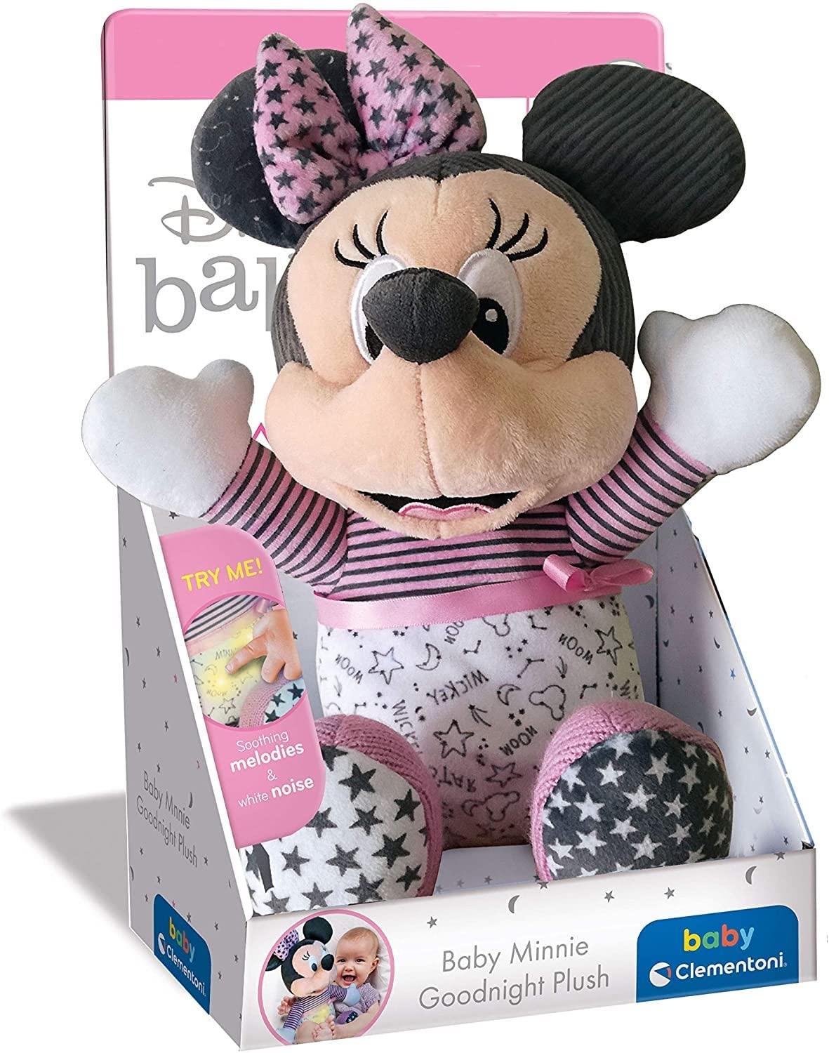 Clementoni - 17395 - Disney Baby Minnie Goodnight Plush - educational toy for toddlers