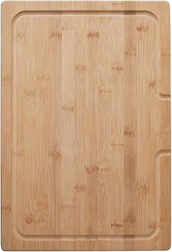 Stylish 18 x 12 Inch Over the Sink Bamboo Wood Cutting Board Thick Strong Bamboo Wood Cutting Board with Juice Groove, A-904