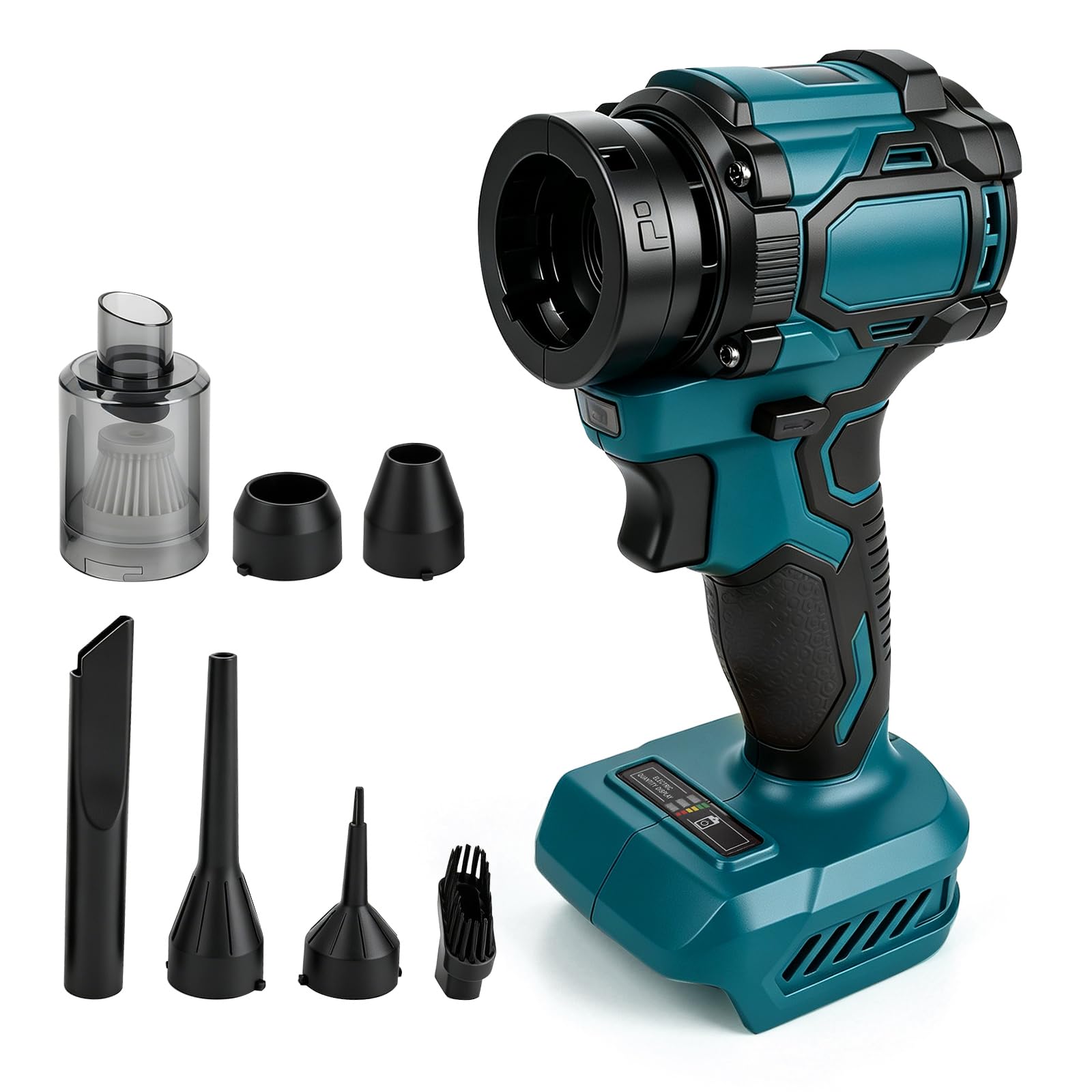 Cordless Air Dust Blower Compatible with Makita 18V, 130000RPM 360W Handheld Leaf Blower & Portable Vacuum Brushless Compressed Air Duster Car Dryer