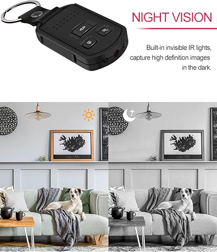Miniatura 3 de Cámara espía oculta de 1080p, mini cámara de seguridad para llaves de coche para video y fotos, detección de movimiento, llavero de visión nocturna,