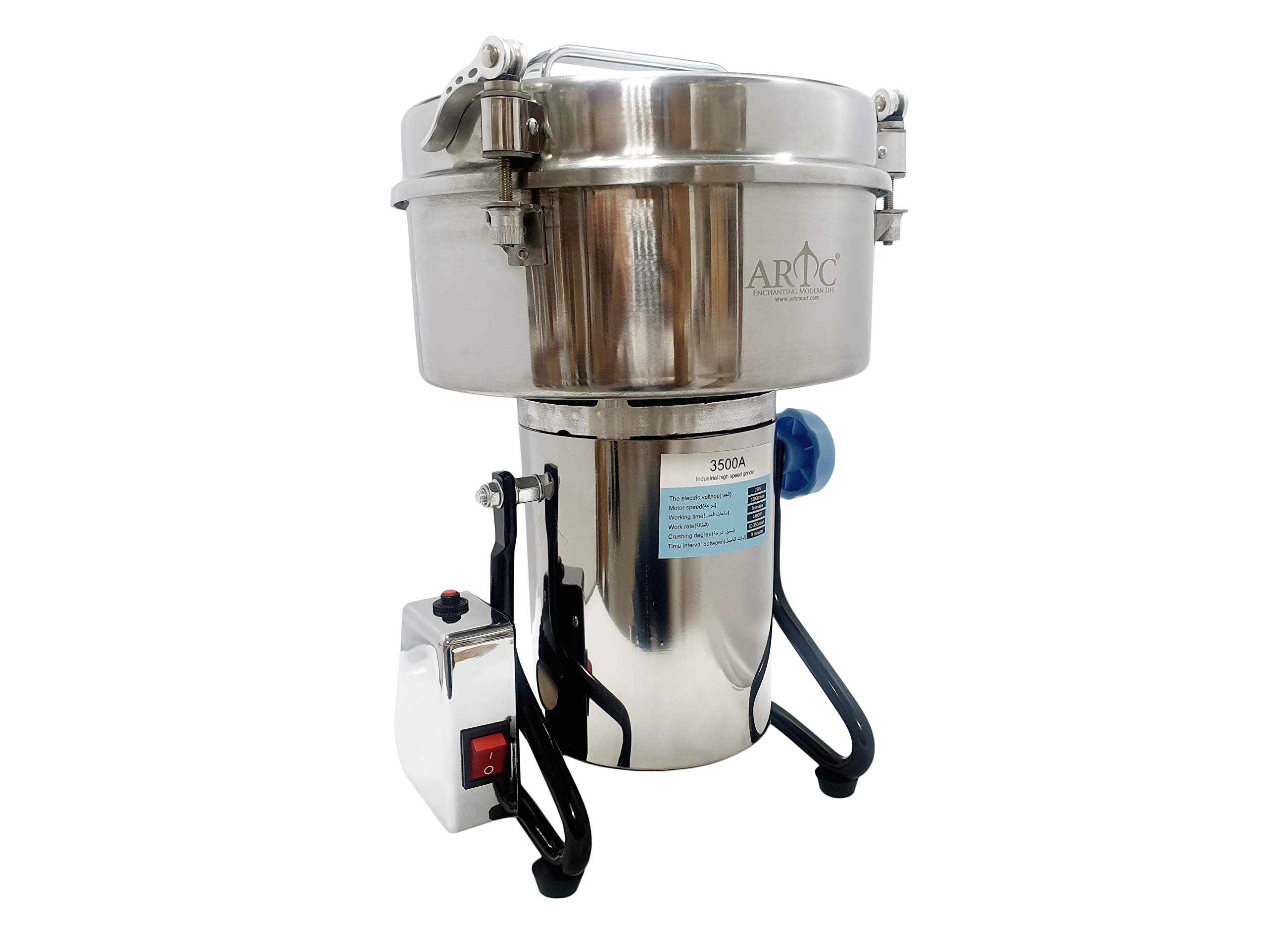 ARTCSwing Grinder Mill Machine, Stainless Steel Ultra-Fine Grinder for Home Kitchen, Hospital, Clinic, Spice Shop (3500g)