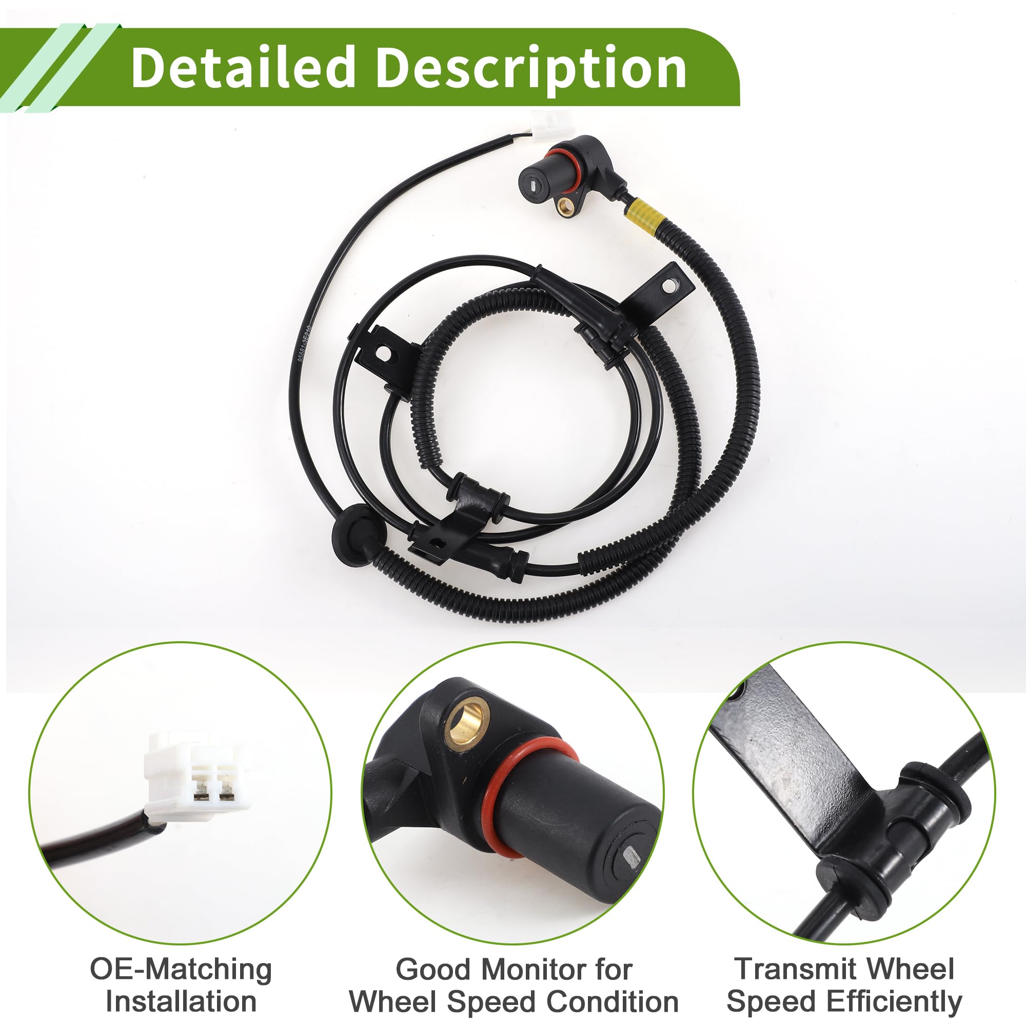 Sensor ABS Trasera Derecha Para Kia Sorento 03-06 1pc | 1 Pieza, No. 956813E210, Material: Plástico/Metal/Caucho