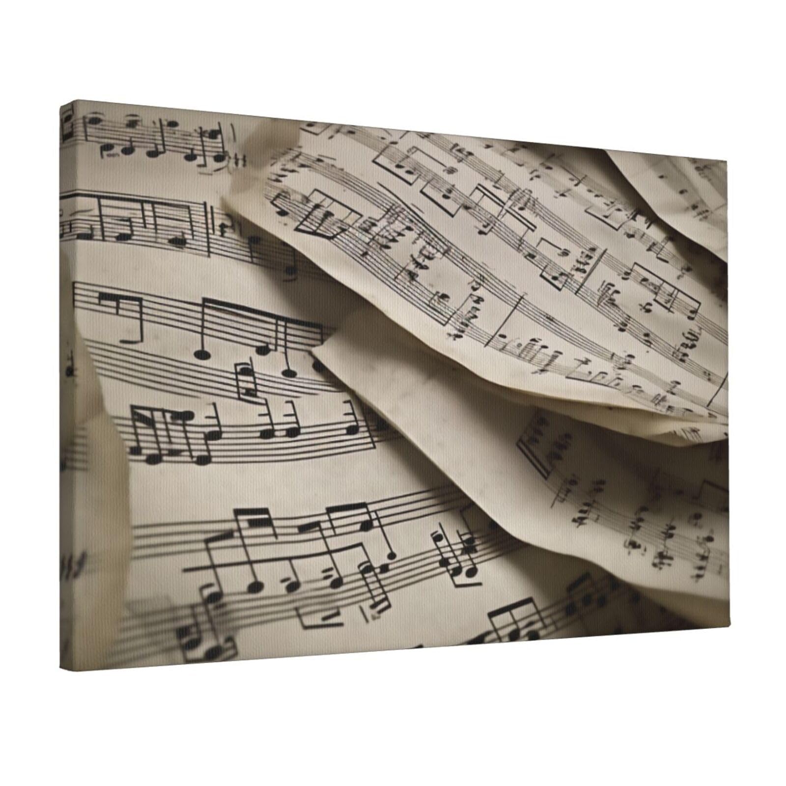 YKLJG Sheet Music Printed Wall Art Canvas Prints 45x30 CM Wooden Framed Picture Painting Artwork for Bedroom Kitchen Home Office Decor