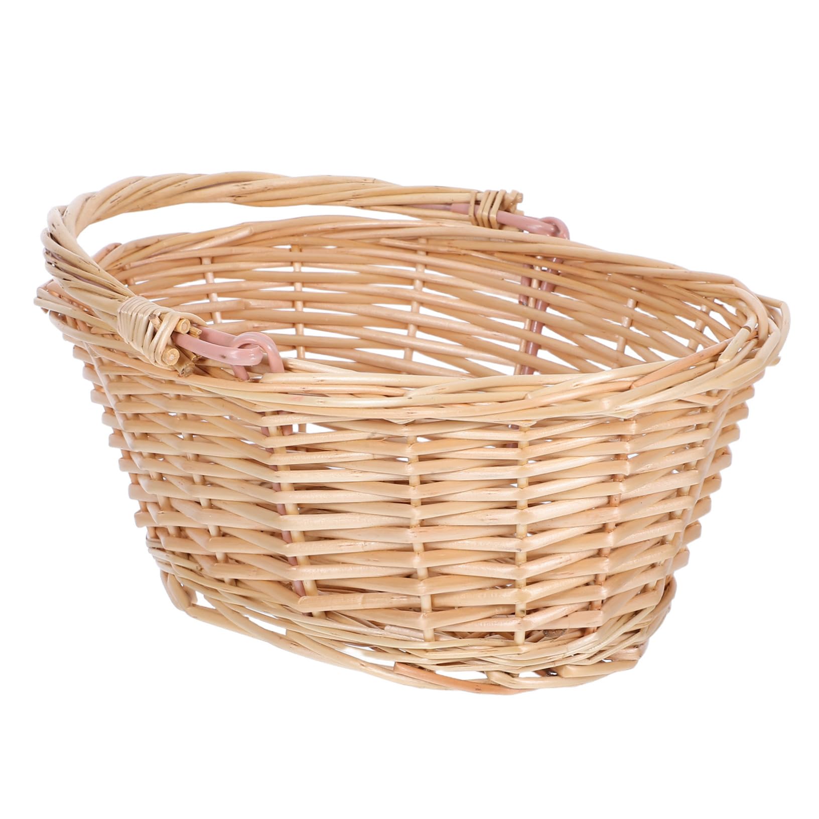 BESTYASH Flower Basket With Handle: Rustic Woven Picnic Basket for Park Beach Seaside - Woven Flower Snack Container for Desktop