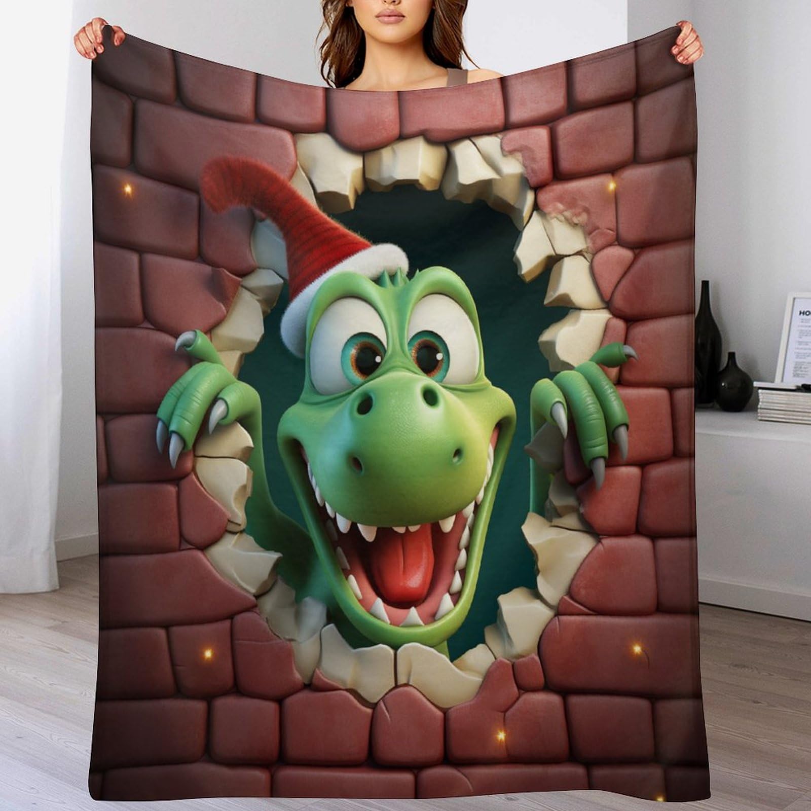 Couverture polaire dinosaure contre le froid pour un confort moelleux au salon