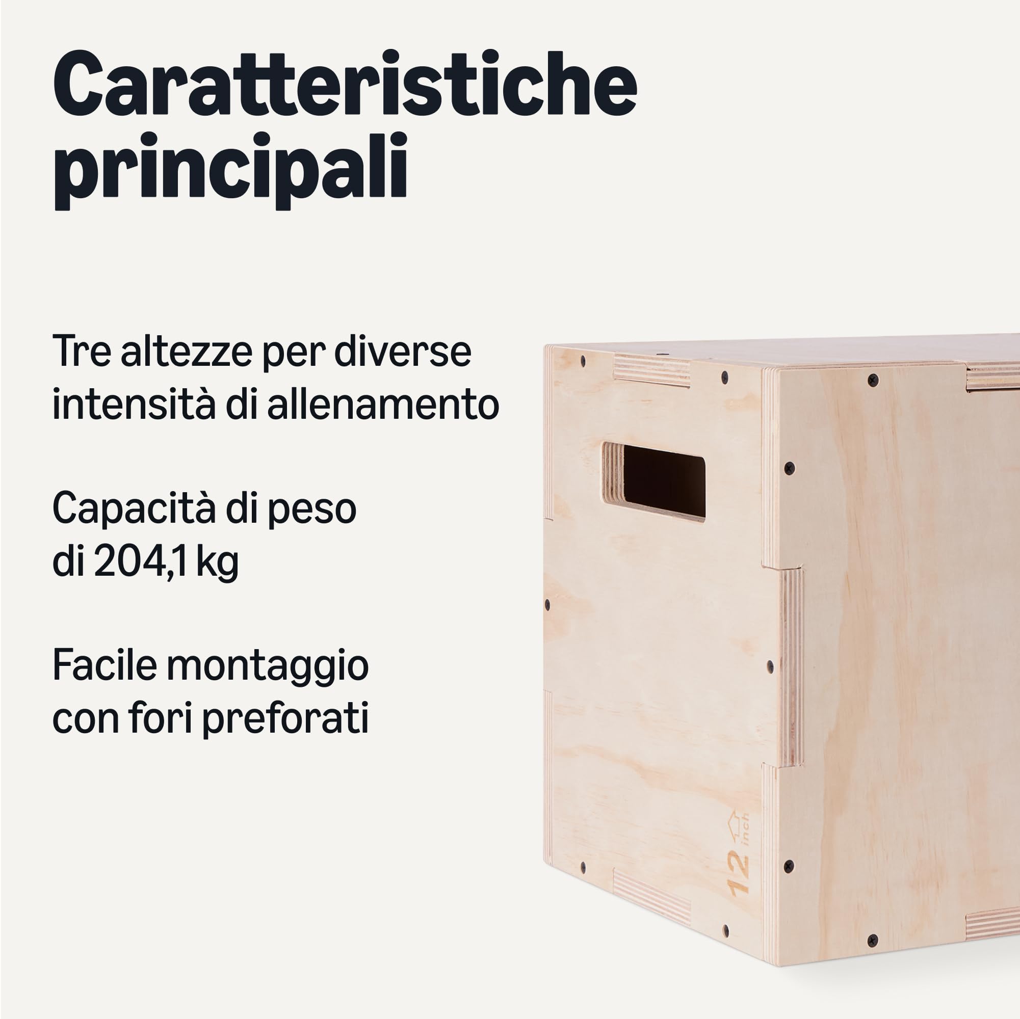 Amazon Basics Plyometric Jump Box, Plyo Box for Home Gym