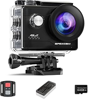 Apexcam M80Air with 64G Card Action Cam 4K60FPS 64MP WiFi Sports Camera Underwater Camera 40 m Waterproof Ice Stabilisatio...