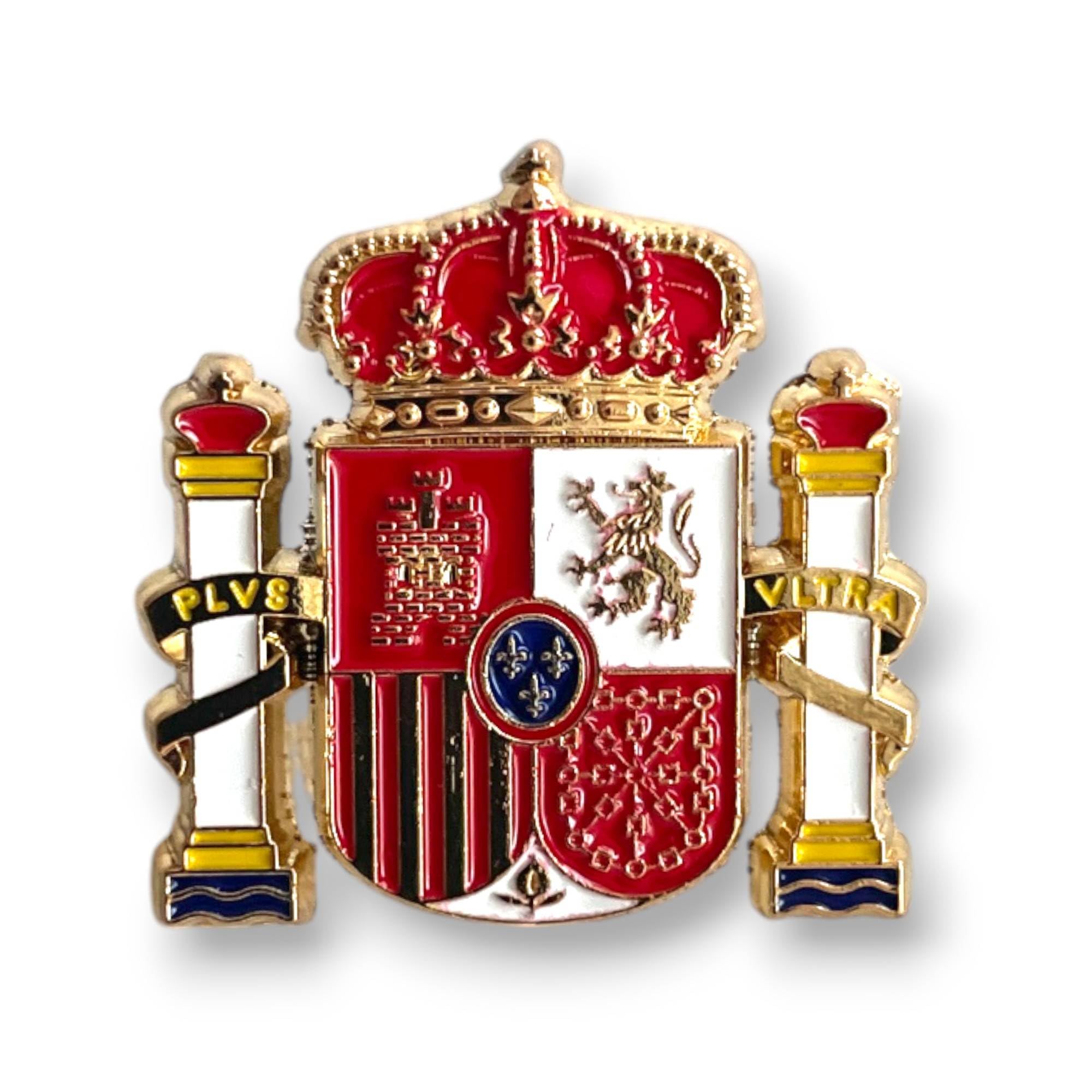 Aleación Zamak Pin Escudo Reino de España 2,5x2 cm Broche Mariposa Emblema Nacional