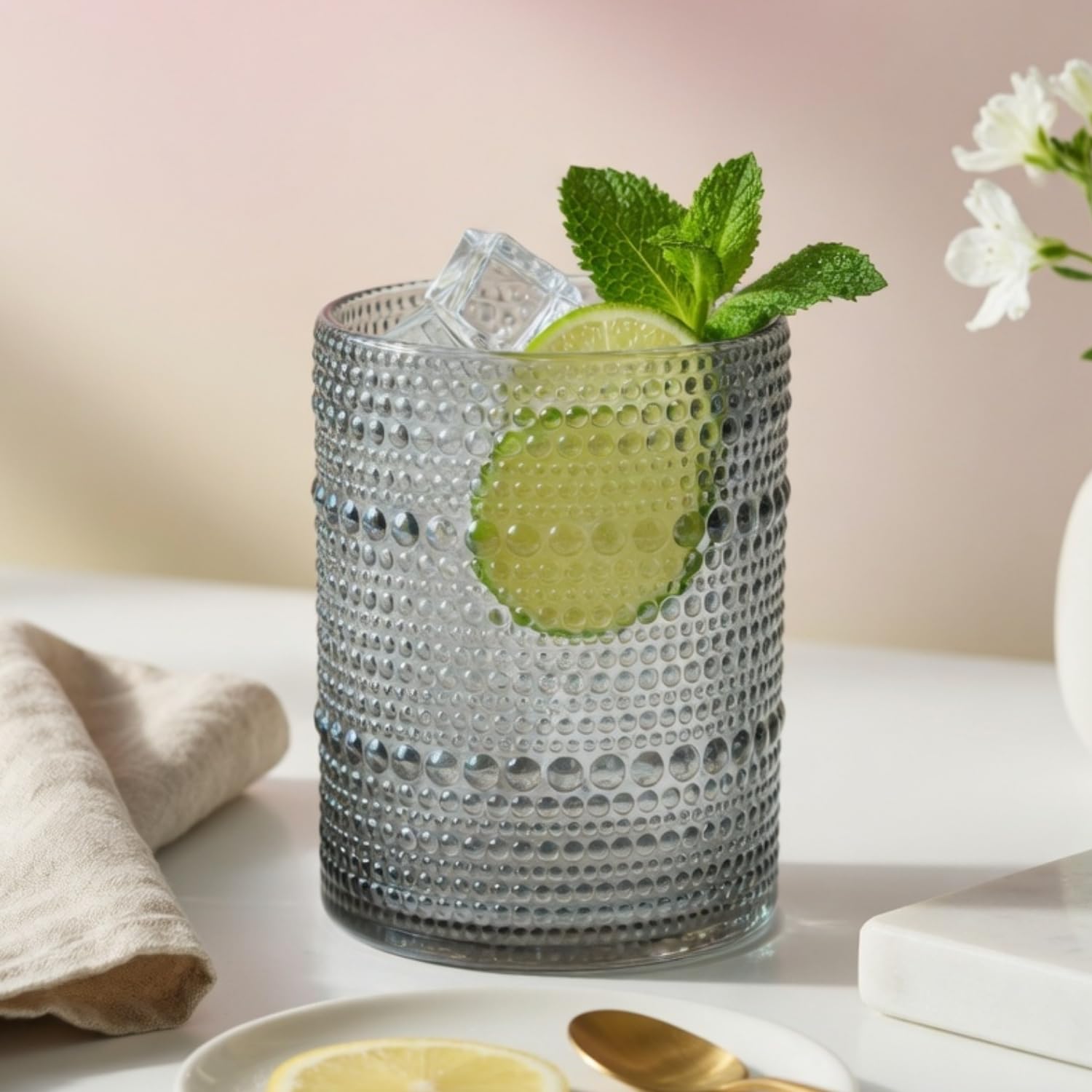 Vintage Hobnail Whiskey Glasses - Set of 6 -8 Vintage Hobnail Whiskey Glasses - Set of 6 -8