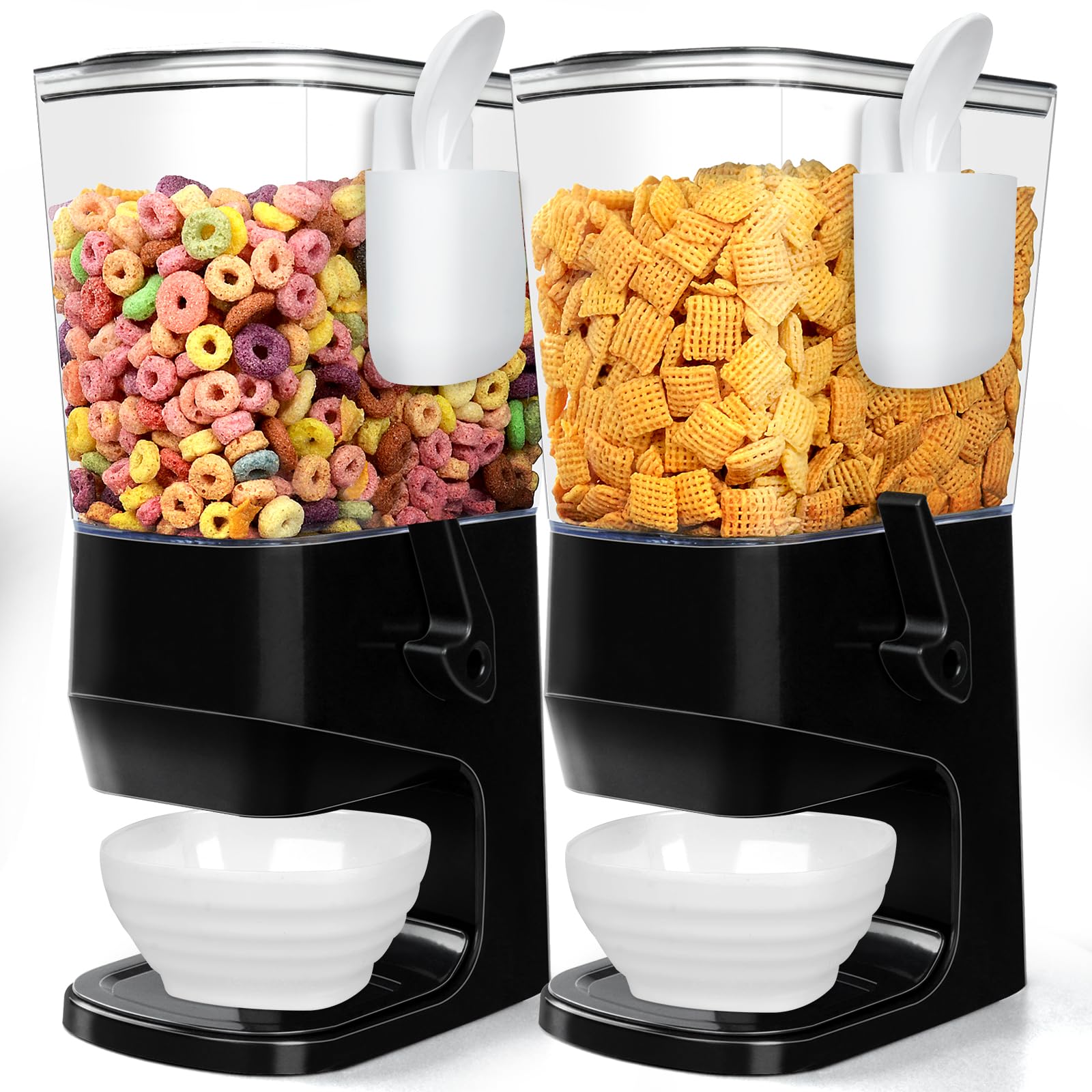 Dispensador de cereales para encimera, cuencos y cucharas, contenedores de cereales para despensa, organizador de aperitivos, cont